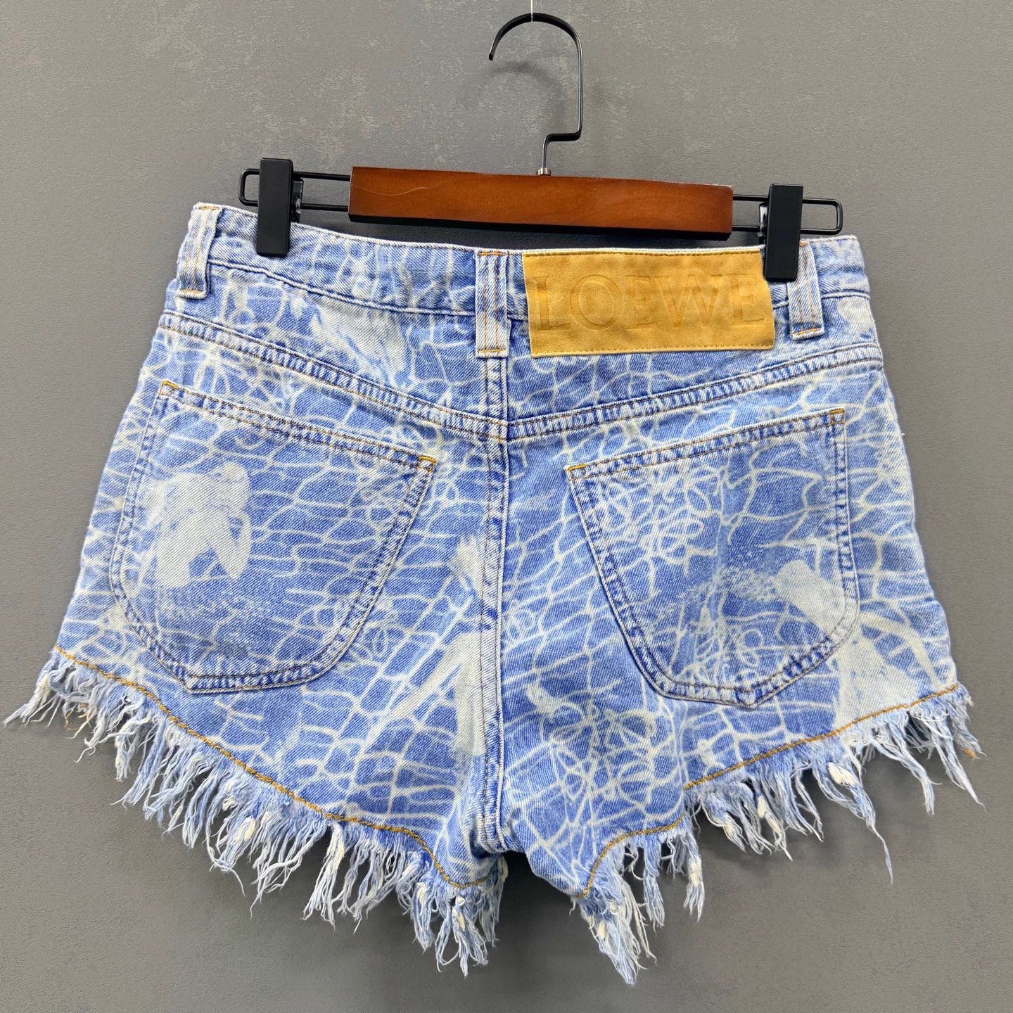 Loewe LOEWE Mermaid Raw Hem Denim Shorts 99 New 36 Size 25" / US 0 / IT 36 - 2 Thumbnail