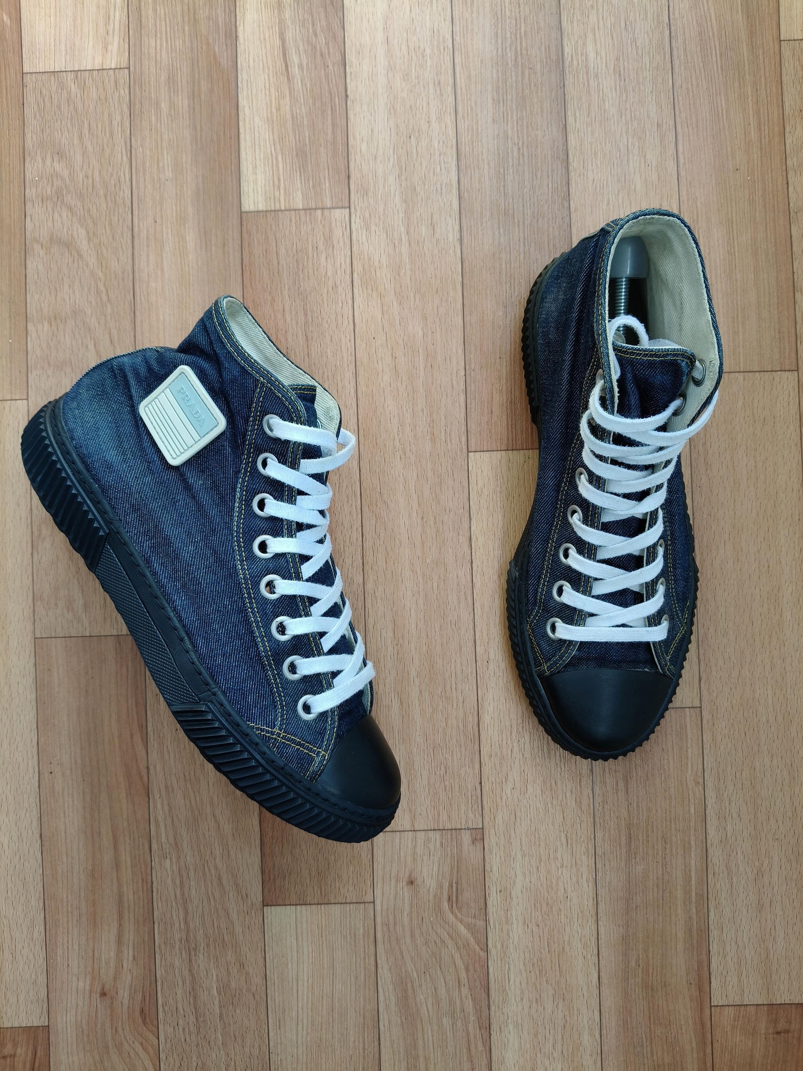 Prada Prada rare stratus high top blue canvas sneakers Size US 8.5 / EU 41-42 - 2 Thumbnail