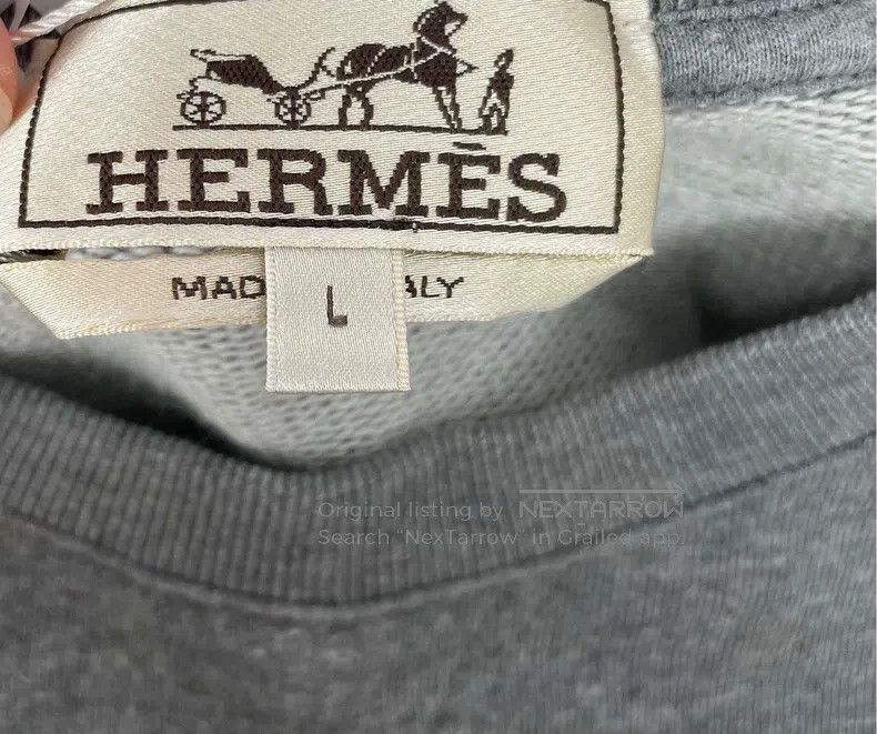 Hermes Hermes Gray Crewneck Sweatshirt Size L / US 10 / IT 46 - 3 Thumbnail