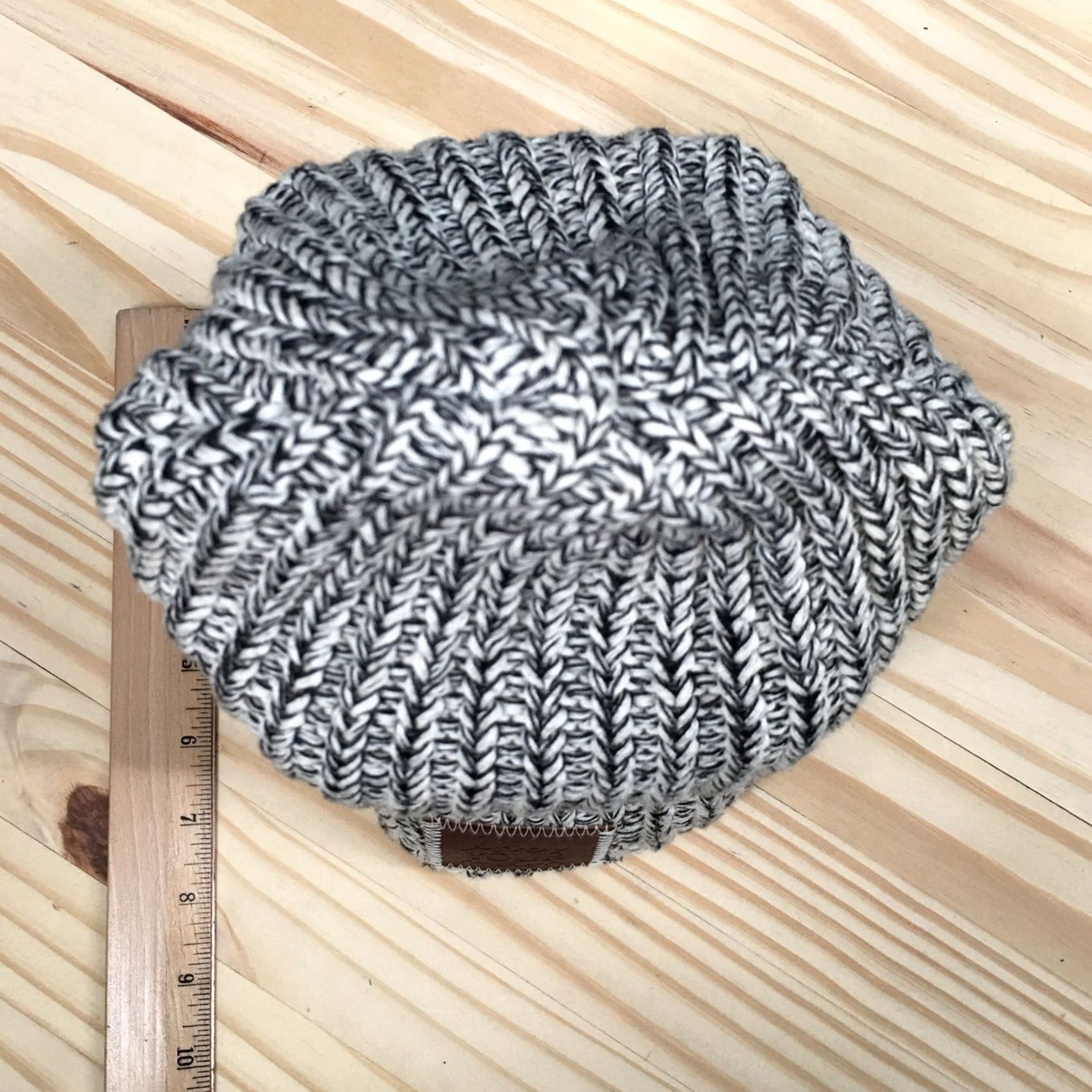 Vintage Love Your Melon Beanie Hat Adult Black Marled Knit Slouchy Cuffed Cap Womens Men? Size ONE SIZE - 3 Thumbnail
