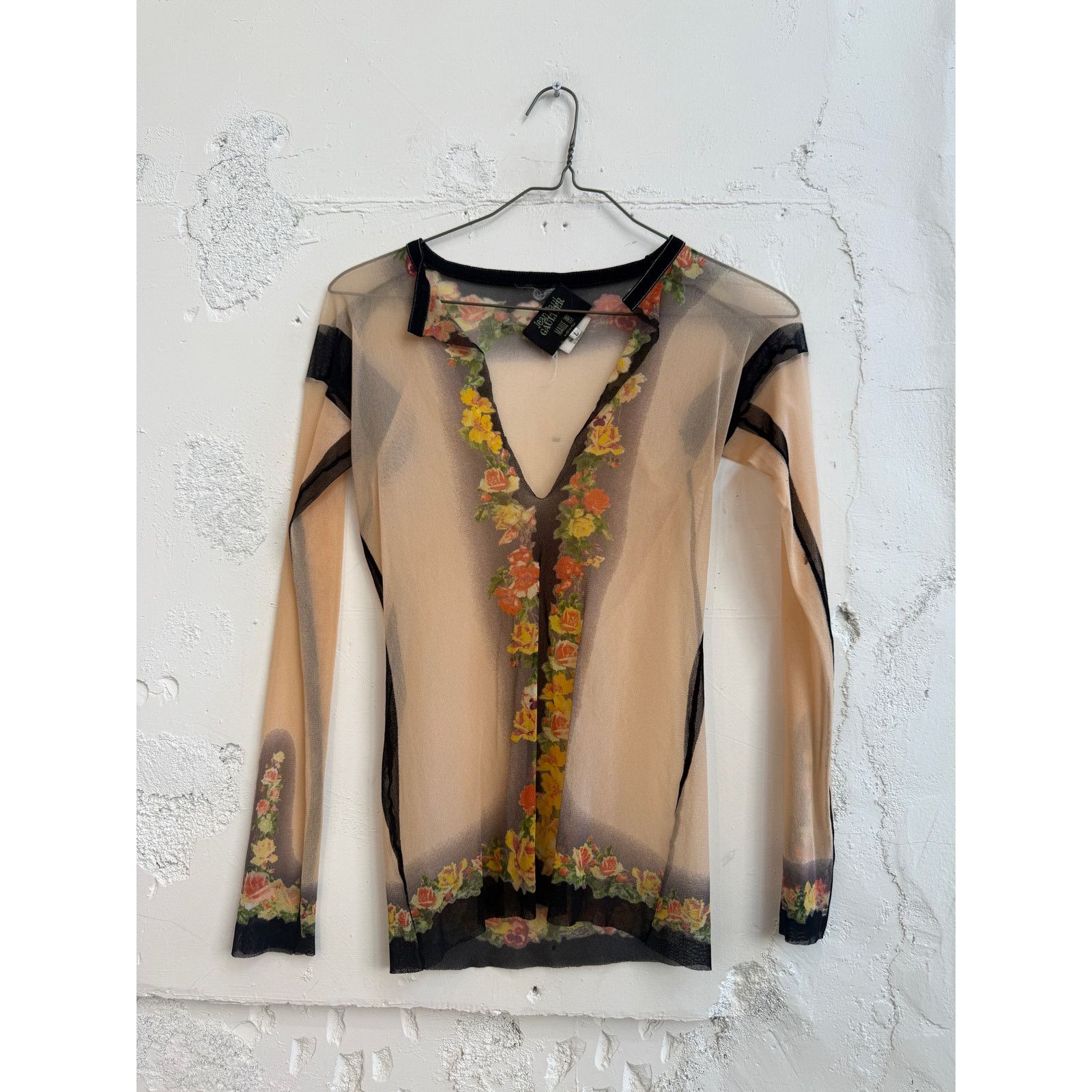 Jean Paul Gaultier Vintage Jean Paul Gaultier Sheer Floral Blouse Size L / US 10 / IT 46 - 1 Thumbnail