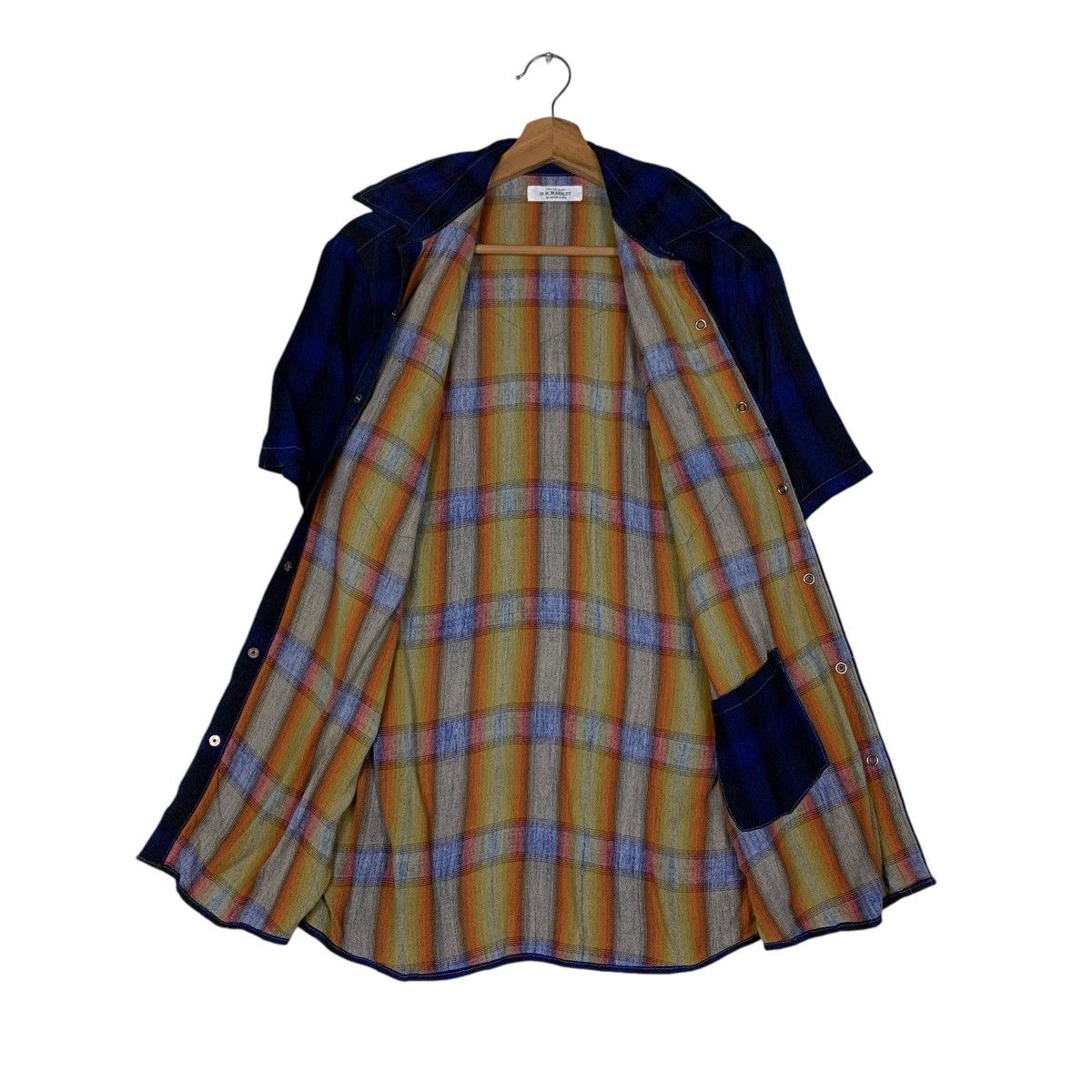 HOLLYWOOD RANCH MARKET H.R.MARKET Tartan Short Sleeve Western Shirt #1419-C64 Size US S / EU 44-46 / 1 - 11 Thumbnail