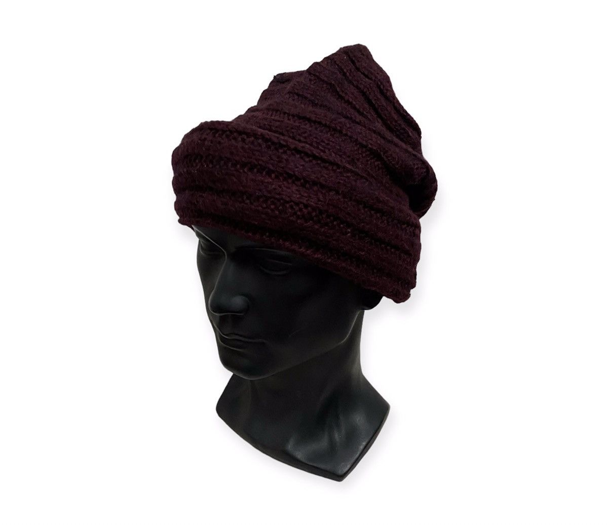image of Turban Style Beanie Hat in Maroon, Men's