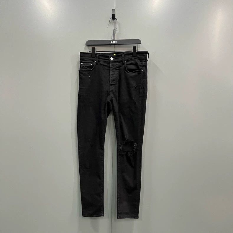 Amiri AMIRI Black Ripped Fringe Pants 33 - dmc Size US 33 - 1 Thumbnail