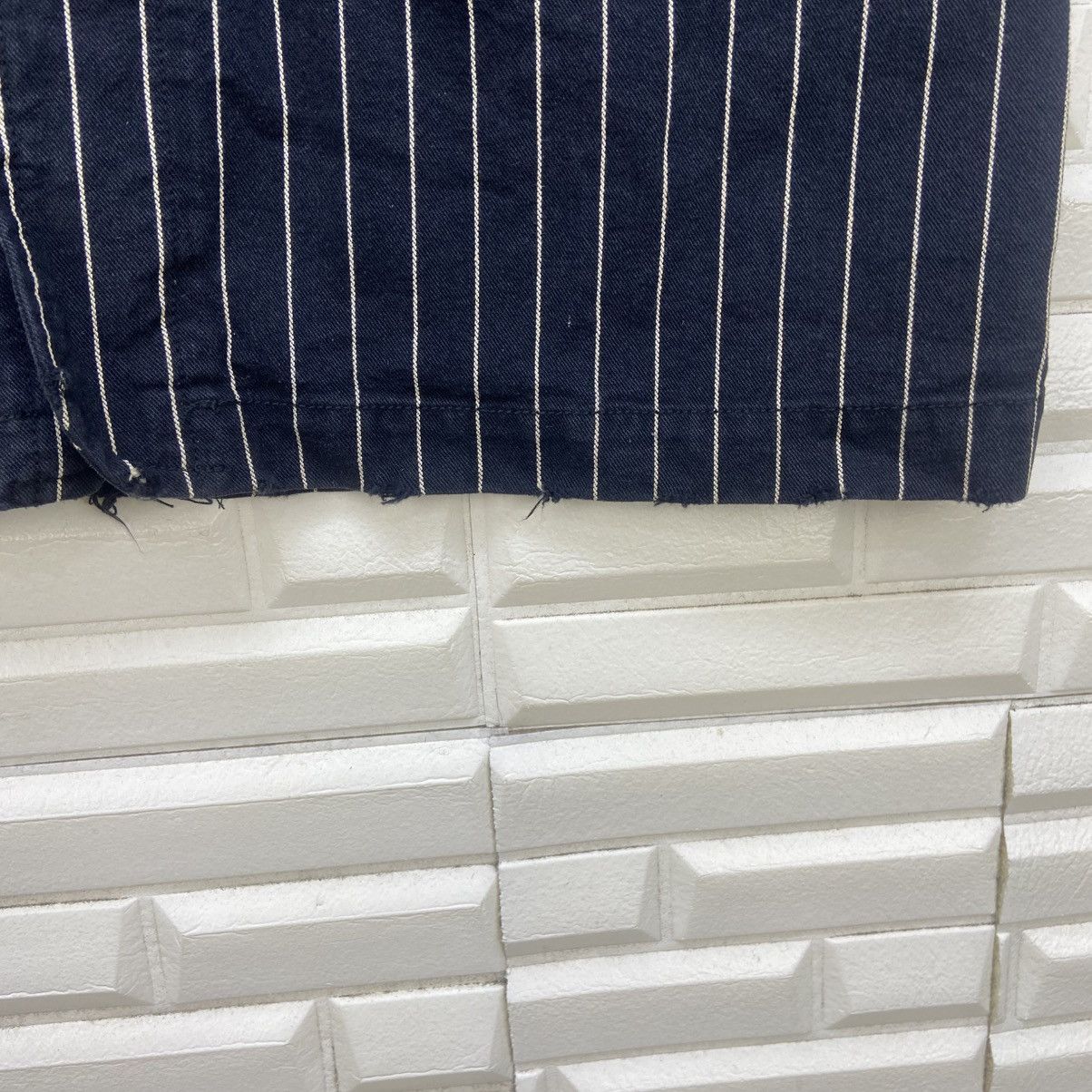 Japanese Brand Japanese Brand Thanx God Stripes Distressed Denim Jacket Size US S / EU 44-46 / 1 - 7 Thumbnail