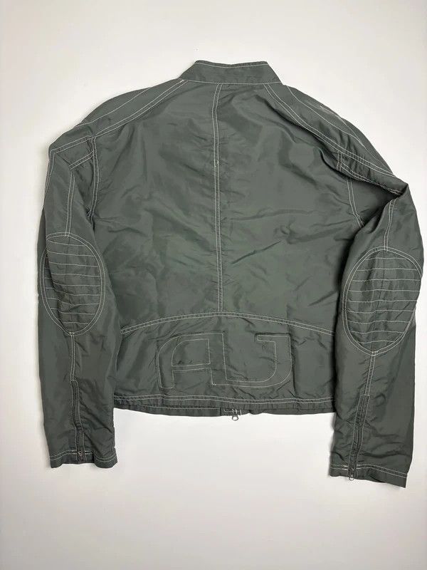 Emporio Armani Vintage Armani Jeans Olive Nylon Moto Jacket Size US L / EU 52-54 / 3 - 9 Thumbnail