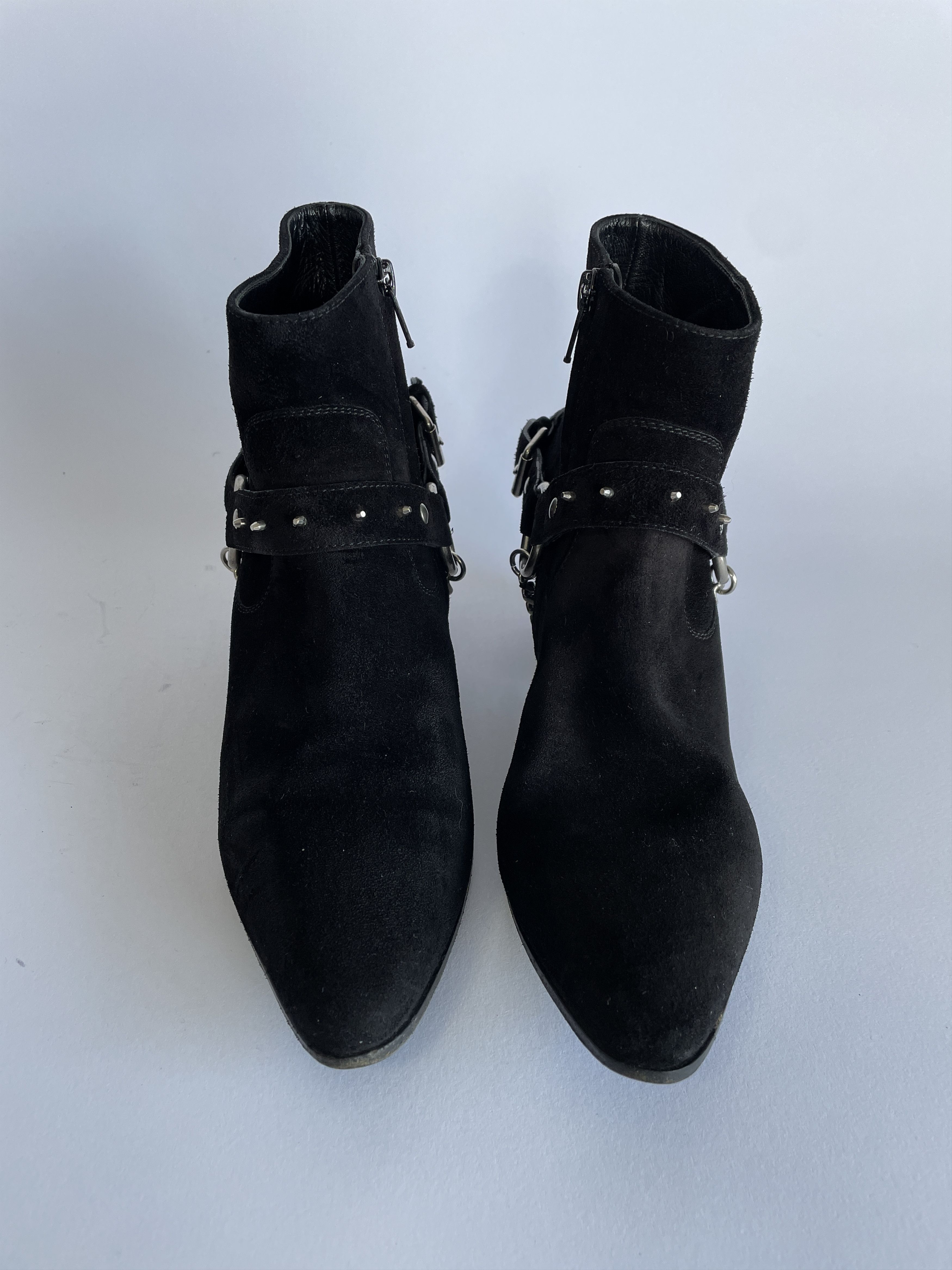 Saint Laurent Paris Saint Laurent Black Harness Suede Ankle Boots Size 37 EU Size US 7 / IT 37 - 2 Thumbnail