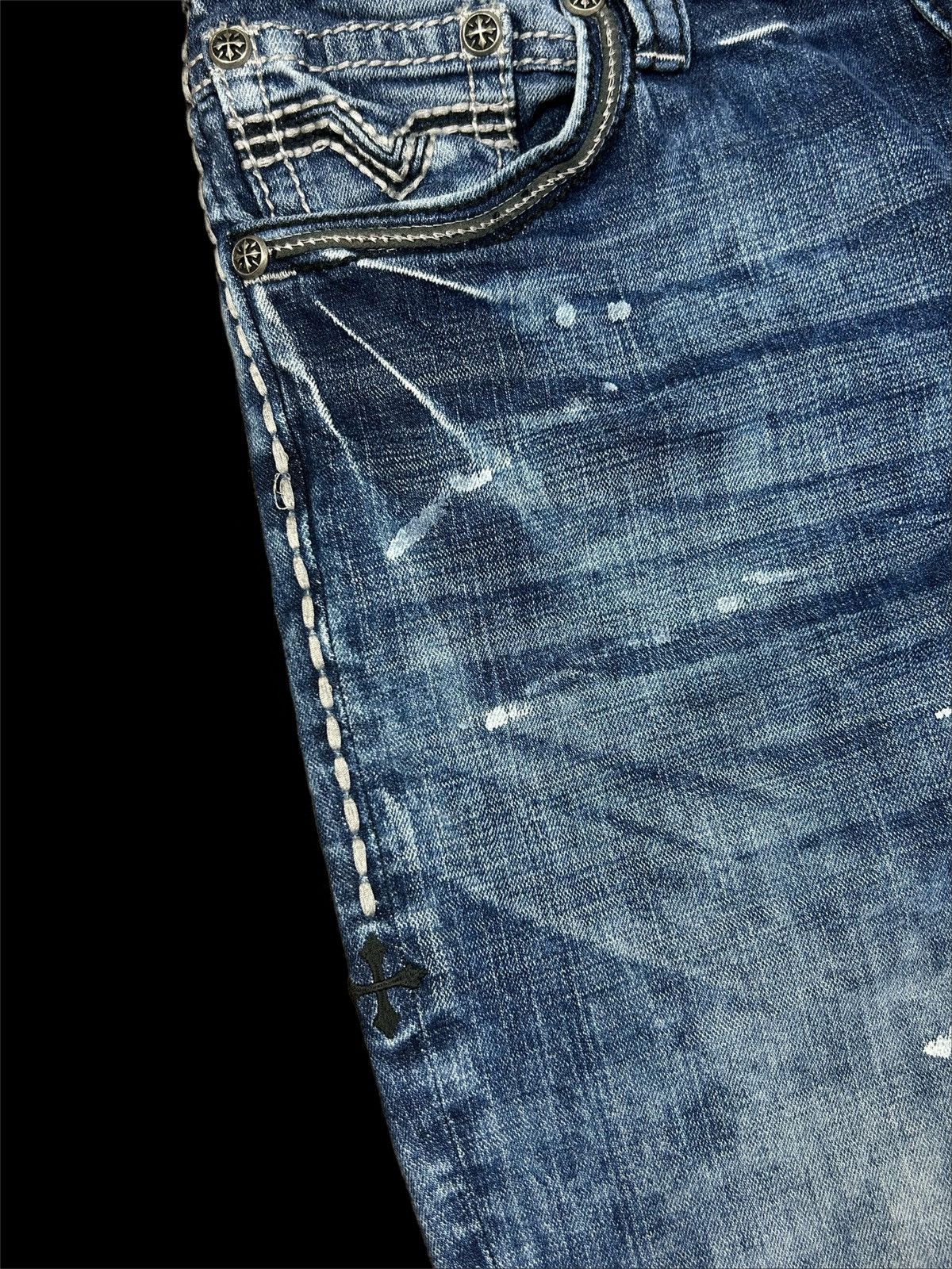 Affliction Affliction Denim Bootcut Acidwash Embroidered Jeans Size US 31 - 9 Thumbnail