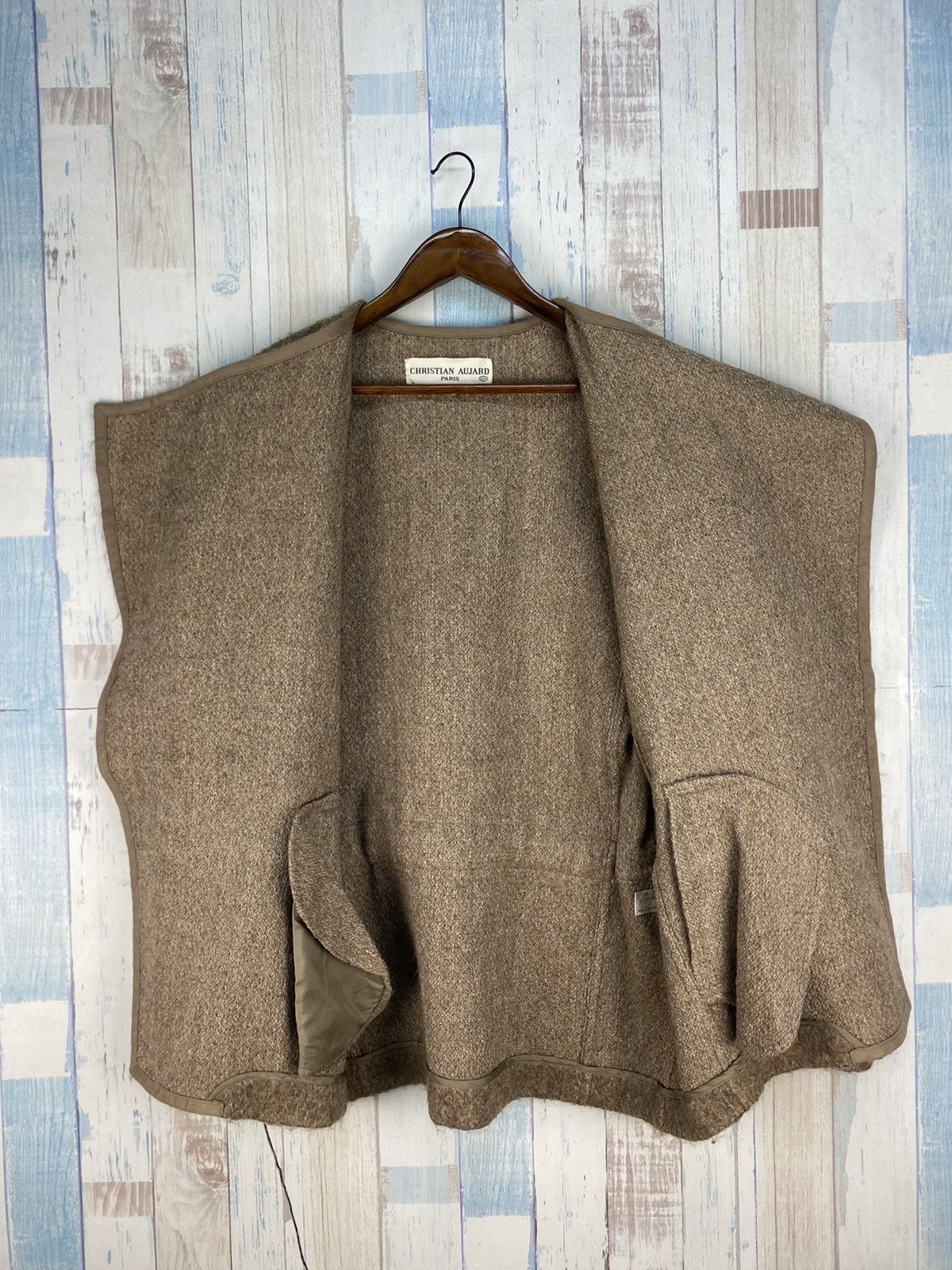 Designer × Vintage Vintage Christian Aujard Paris Wool Cardigan Jacket Size US L / EU 52-54 / 3 - 3 Thumbnail