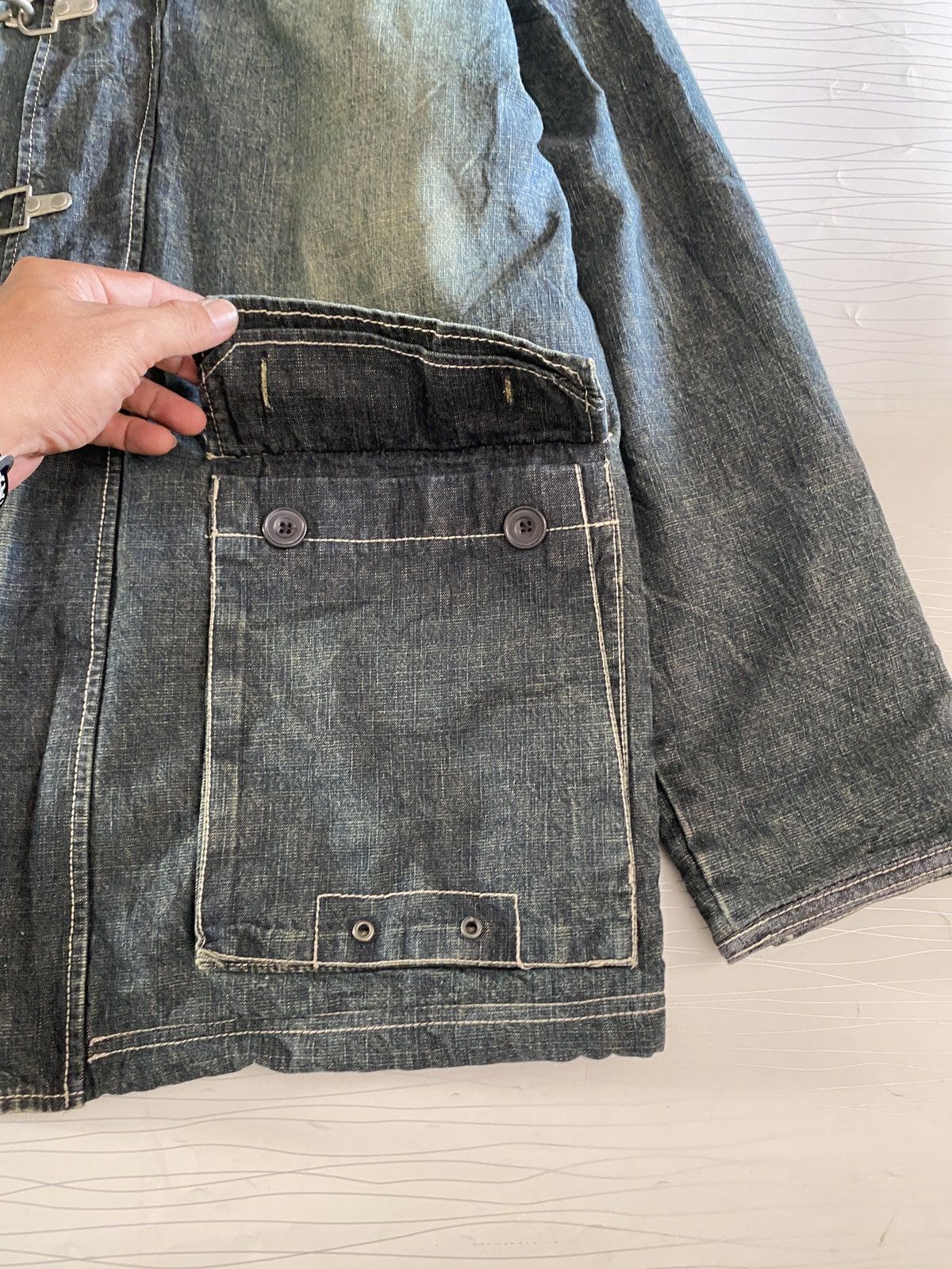 Japanese Brand Wash Denim Blues Parka Jacket in Mid Blue Kapital Style Size US M / EU 48-50 / 2 - 6 Thumbnail