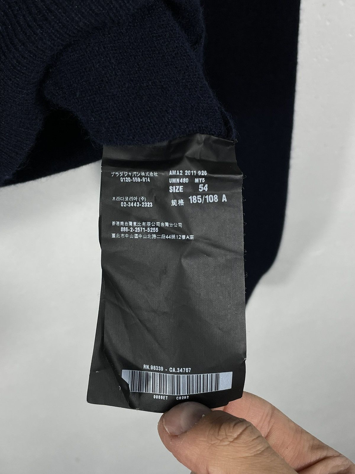 Prada × Vintage Prada Cashmere Navy Knitwear Sweater Luxury Designer Premium Size US L / EU 52-54 / 3 - 6 Thumbnail