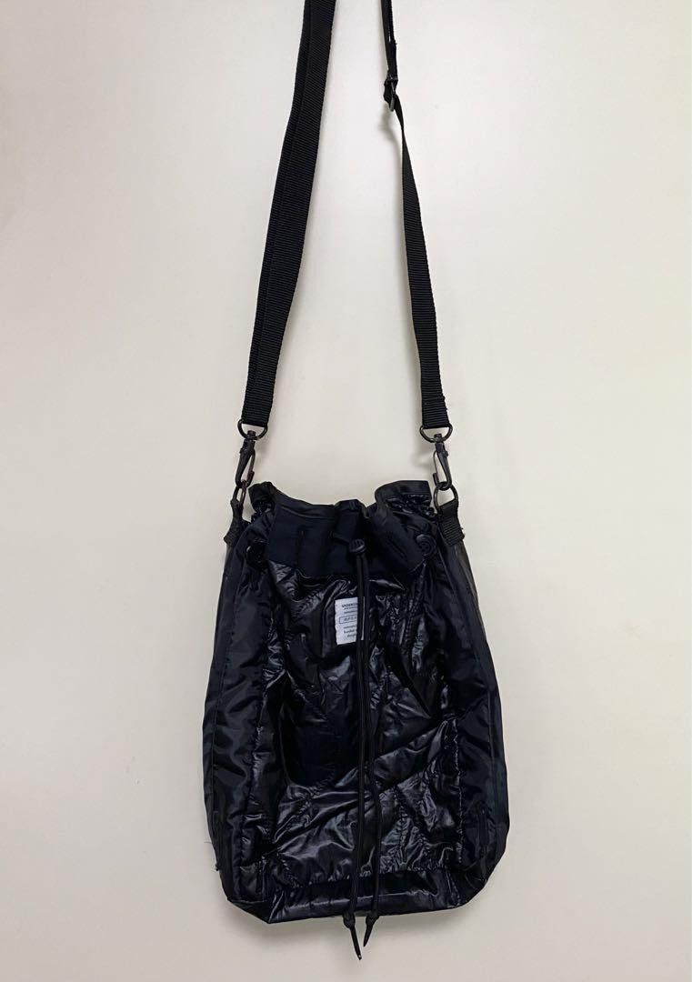 image of Undercover Ss17 Drawstring Shoulder Bag in Black, Men's