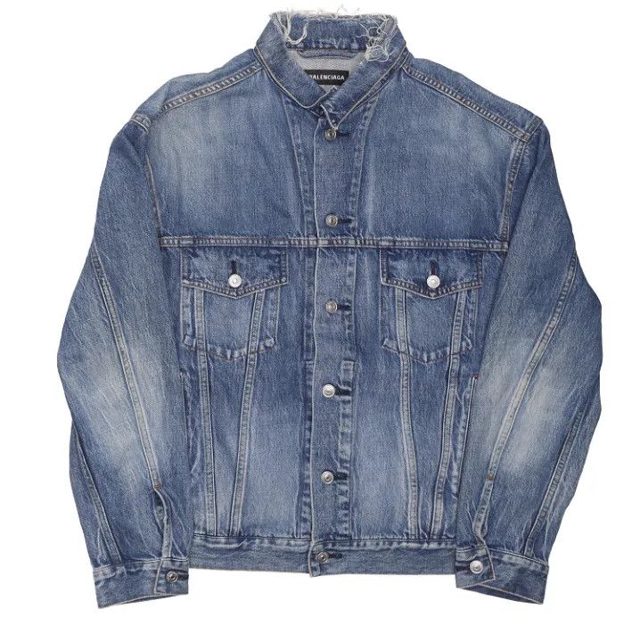 Balenciaga Balenciaga Blue Denim Jacket with Logo Size US L / EU 52-54 / 3 - 1 Thumbnail