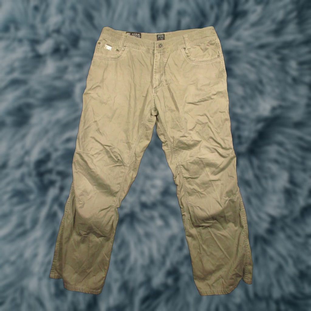 Vintage Kuhl Pants Mens 36x32 Tan Desperado Hiking Performance Stretch Cotton Khakis Regular Straight Leg Pockets Elastic Waist Brown 36 in Inseam Size US 36 / EU 52 - 1 Thumbnail