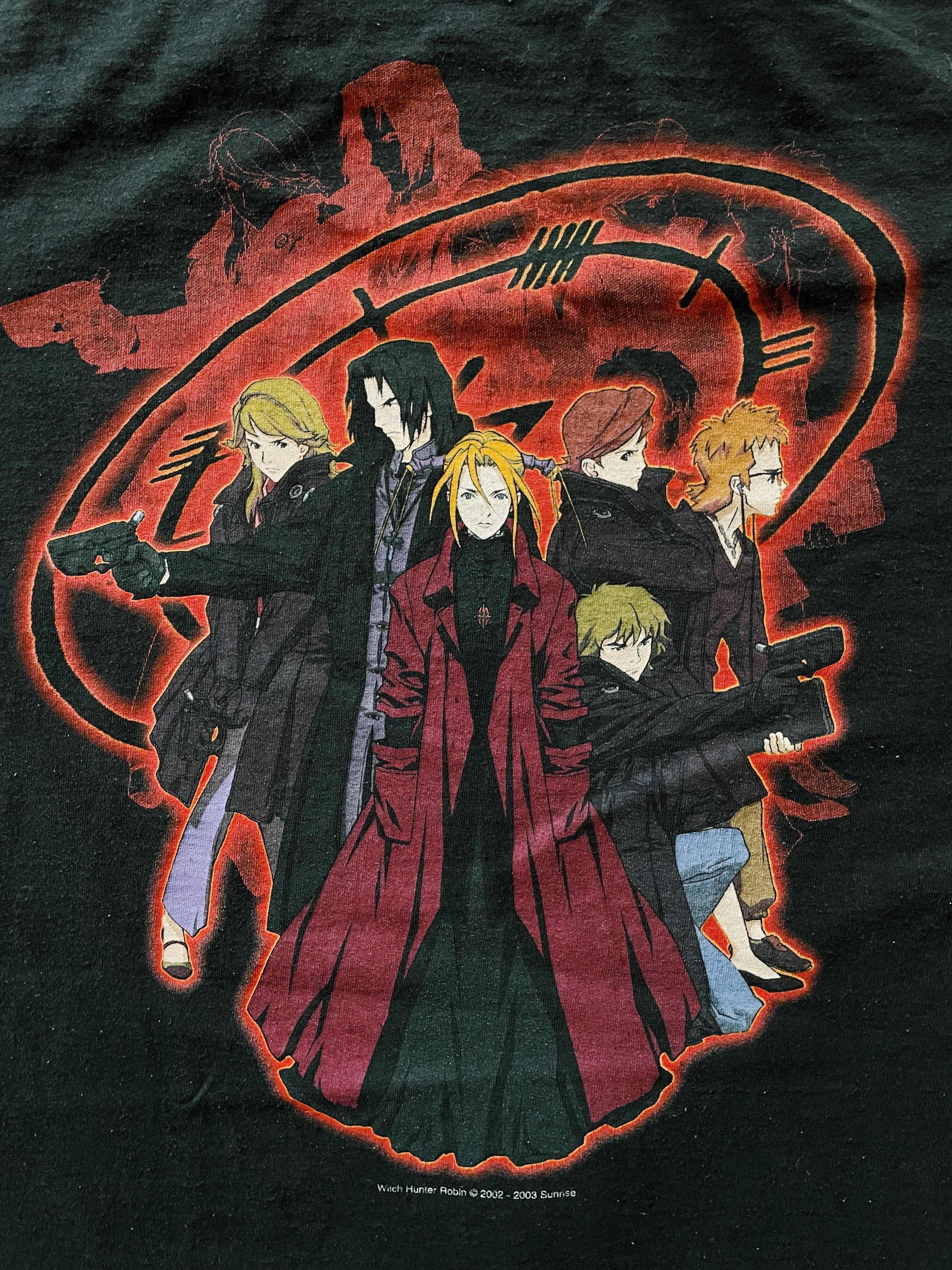 Anime × Japanese Brand × Vintage Vintage 2003 Sunrise Witch Hunter Robin Promo T-shirt Black Size US XL / EU 56 / 4 - 3 Thumbnail