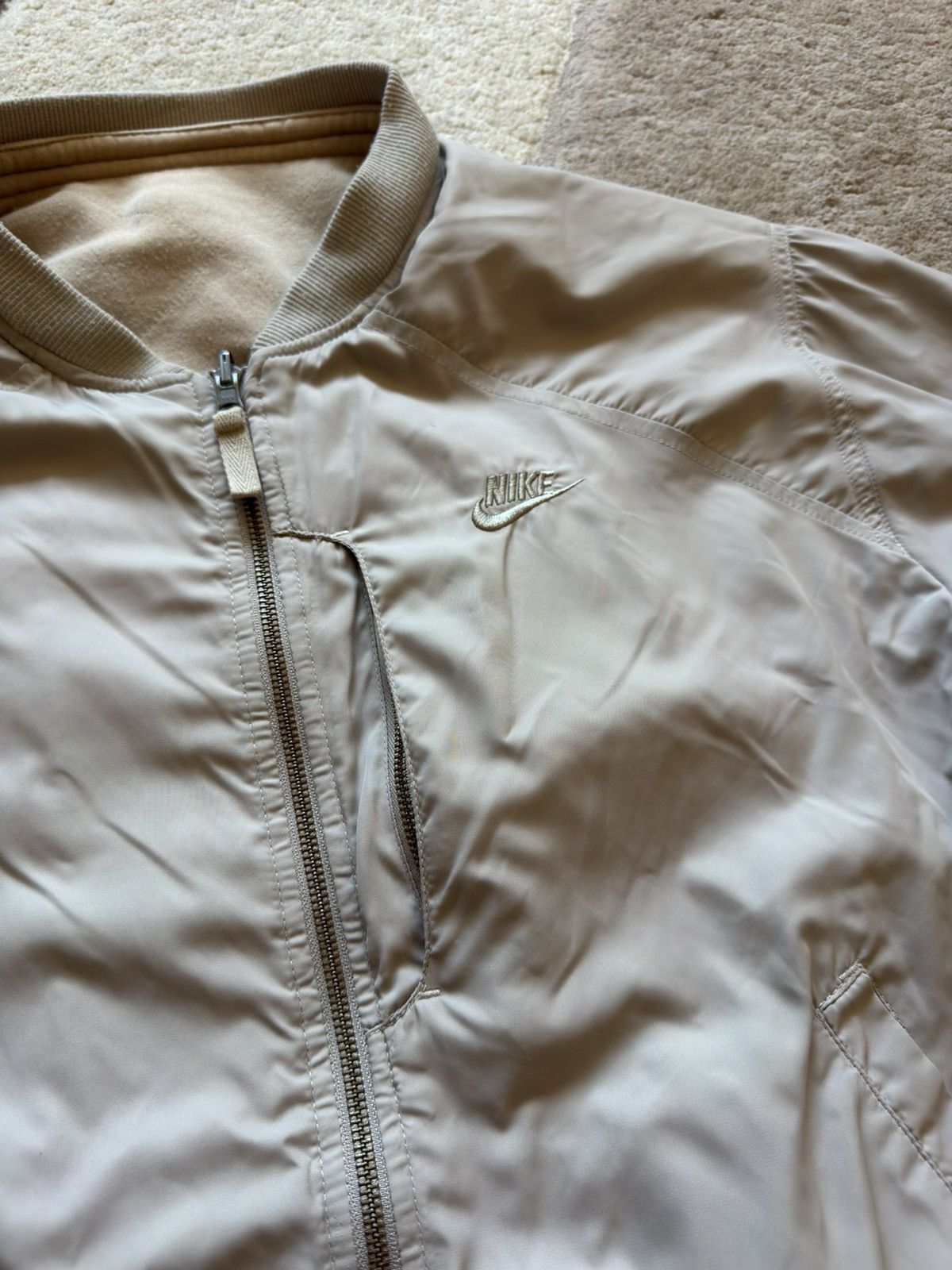 Nike Nike Vintage Bomber Jacket 2 in 1 Reversible Beige Boxy Size US M / EU 48-50 / 2 - 6 Thumbnail