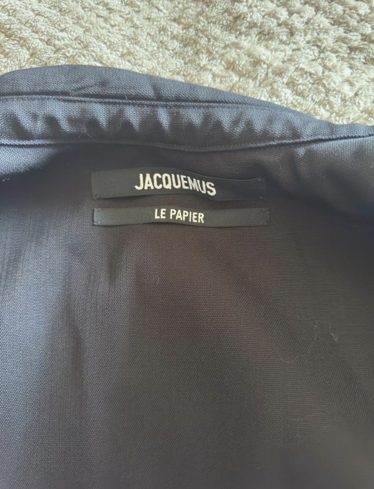 Jacquemus Navy blue cropped Jacquemus jacket Collection « le Papier » Size S / US 4 / IT 40 - 3 Thumbnail