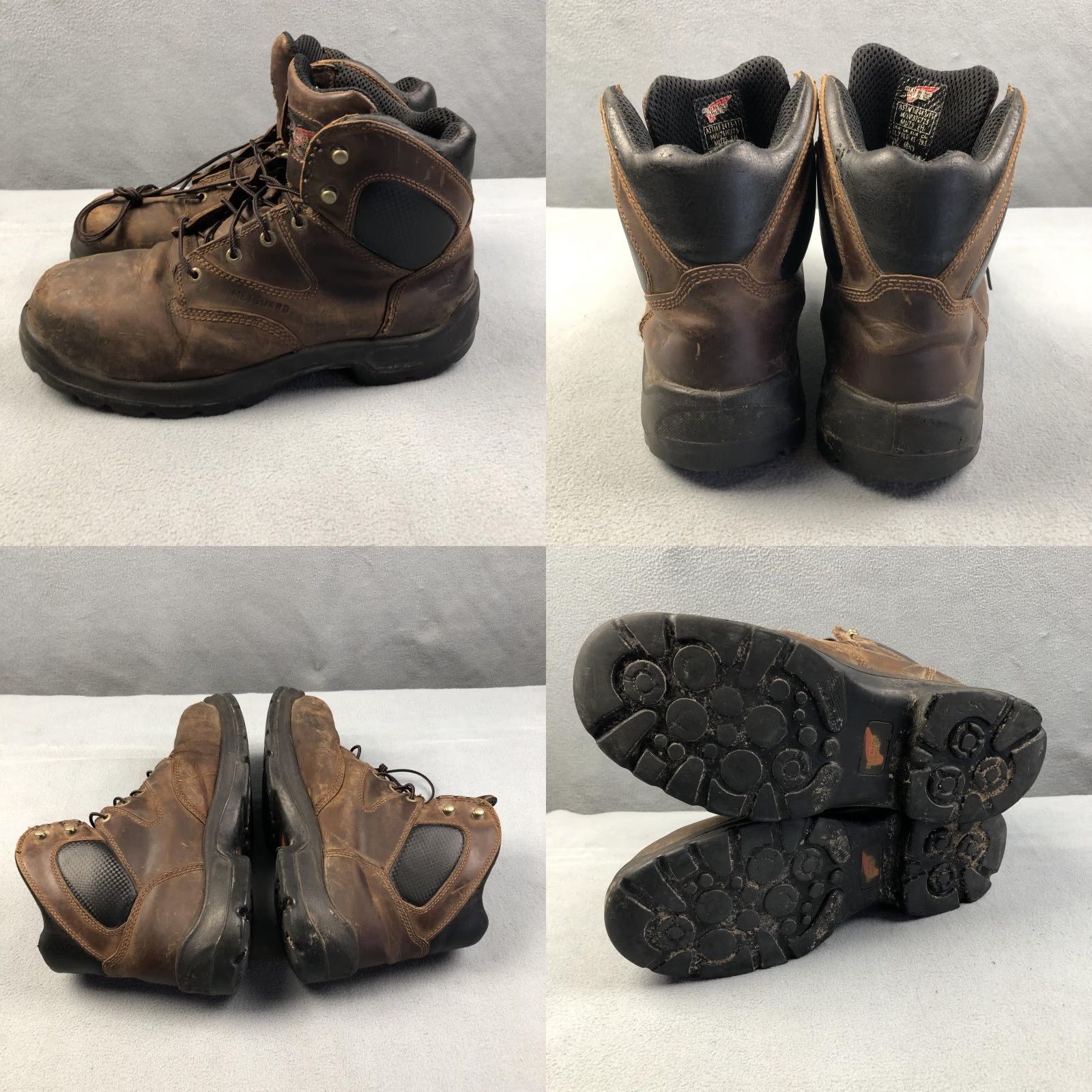 Red Wing Red Wing Boots Brown Leather 6-Inch Safety Toe Combat Work Boot Mens Size 11.5 FlexBond Size US 11.5 / EU 44-45 - 8 Thumbnail