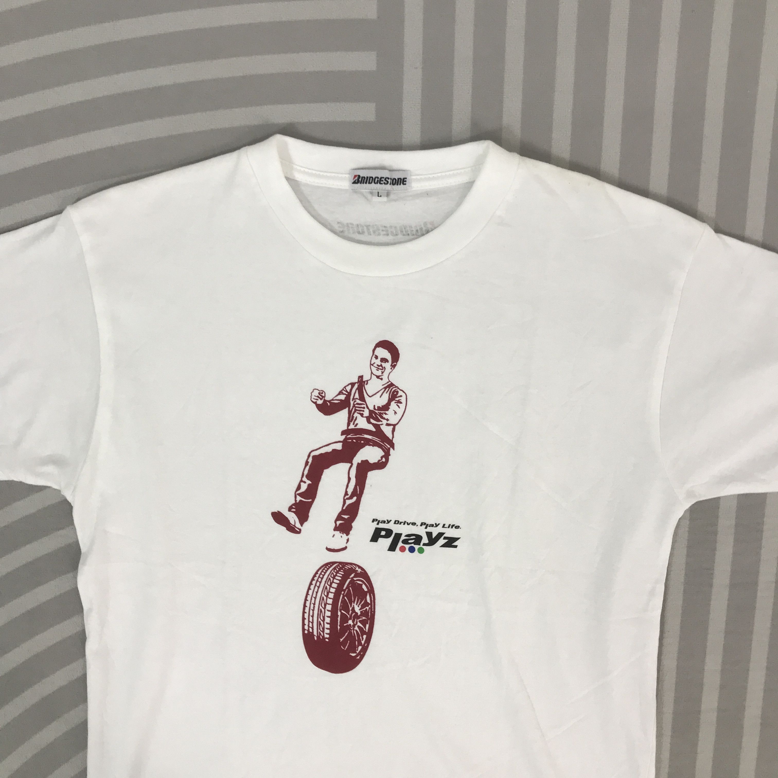 Japanese Brand Vintage Bridgestone tyre brand Japan T-Shirt K44B61 Size US M / EU 48-50 / 2 - 2 Thumbnail