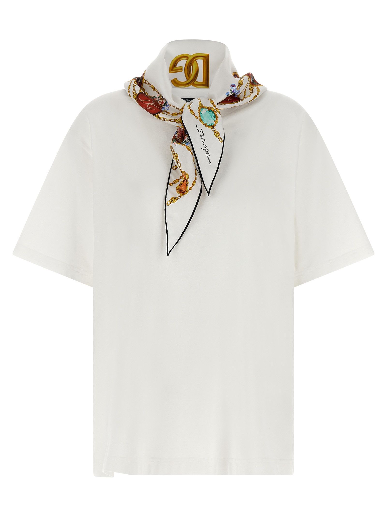 Dolce & Gabbana T-shirt with scarf Size L / US 10 / IT 46 - 1 Thumbnail
