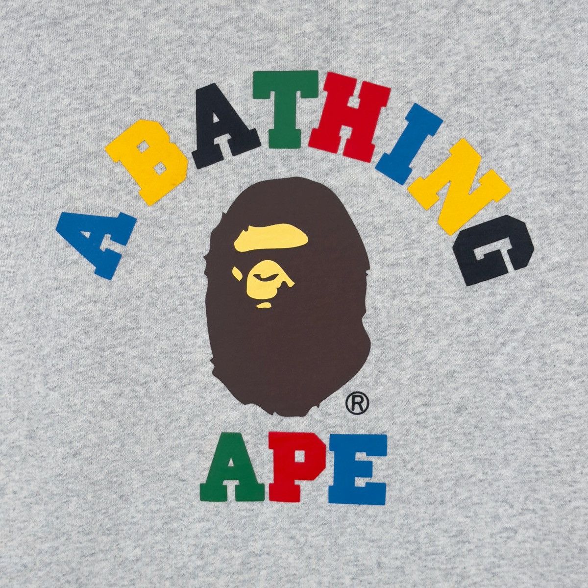 Bape Bape Multi Color Letters College Line Rib Crewneck Grey 2020 Size US S / EU 44-46 / 1 - 4 Thumbnail