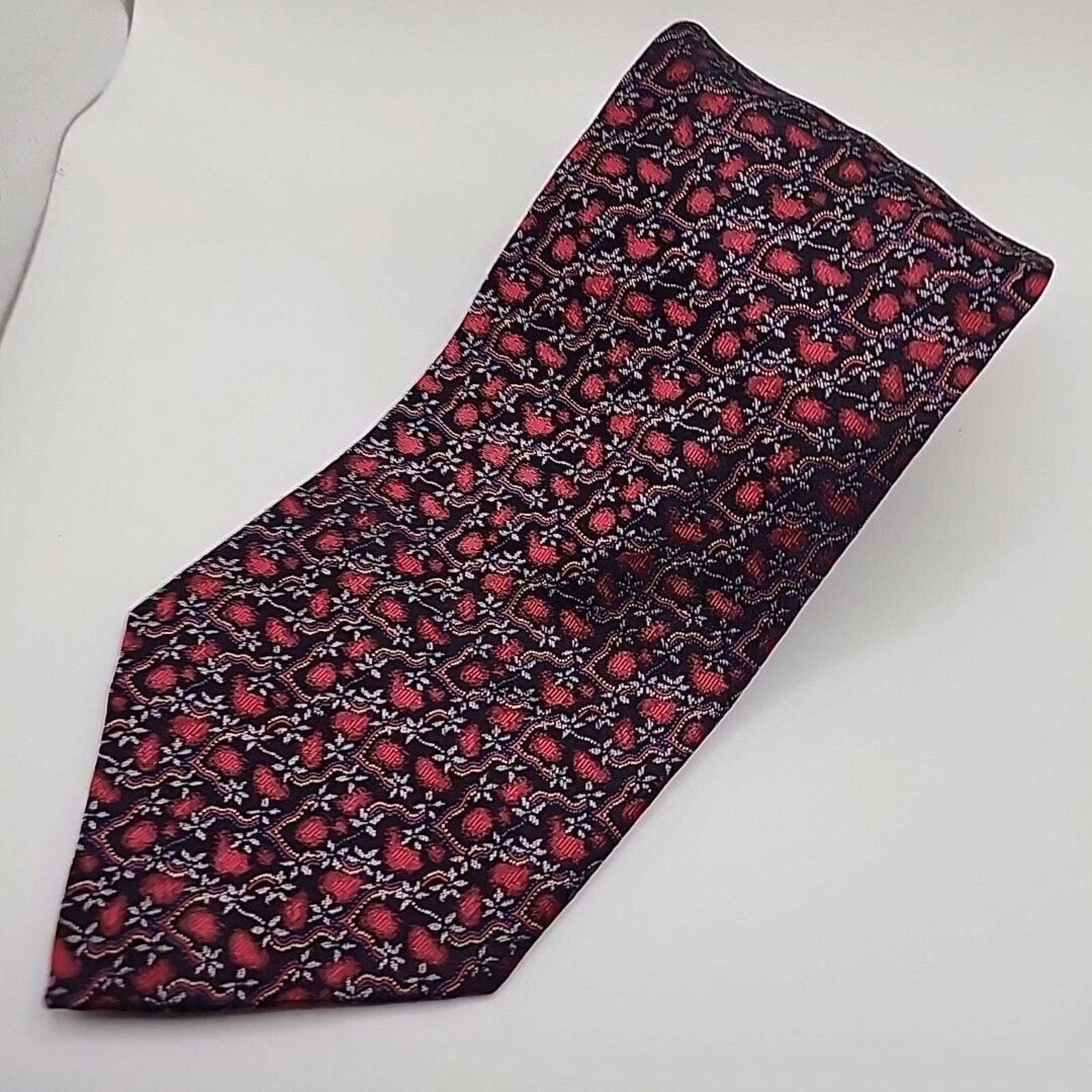 Other Ferrell Reed Silk Jacquard Necktie - Red Floral - Like New Size ONE SIZE - 3 Thumbnail