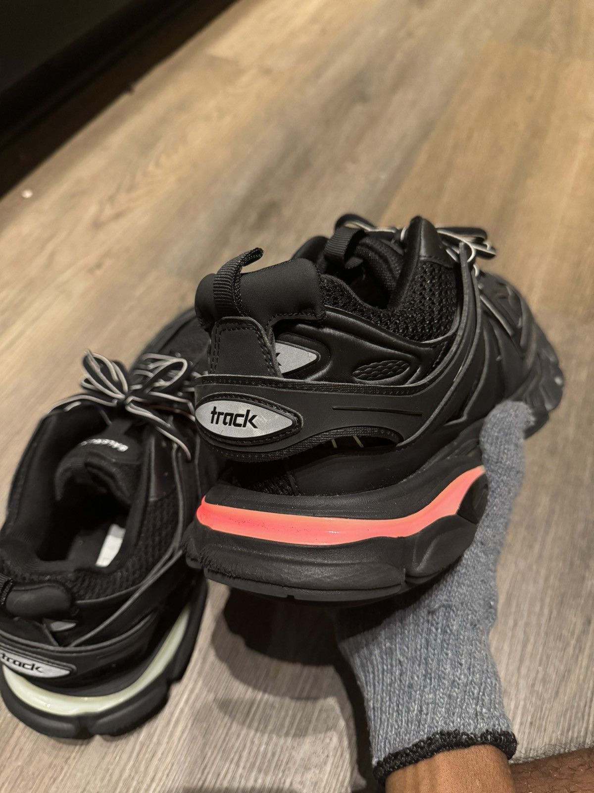 Balenciaga BALENCIAGA Black Track LED Runners Size US 12 / EU 45 - 14 Thumbnail