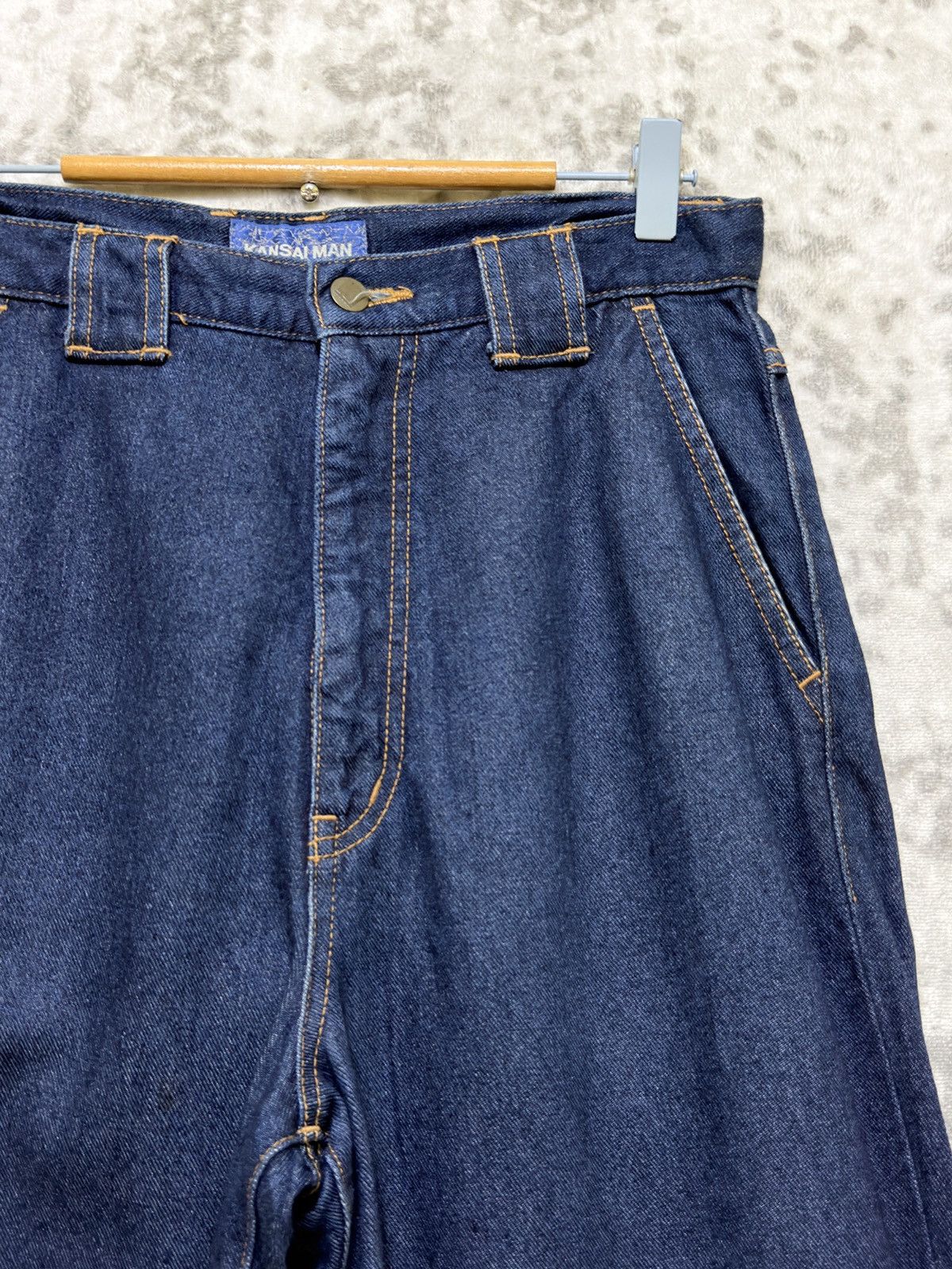 Japanese Brand × Kansai Yamamoto × Vintage Baggy KANSAI MAN Embroidery Back Logo Soft Denim Size US 28 / EU 44 - 5 Thumbnail
