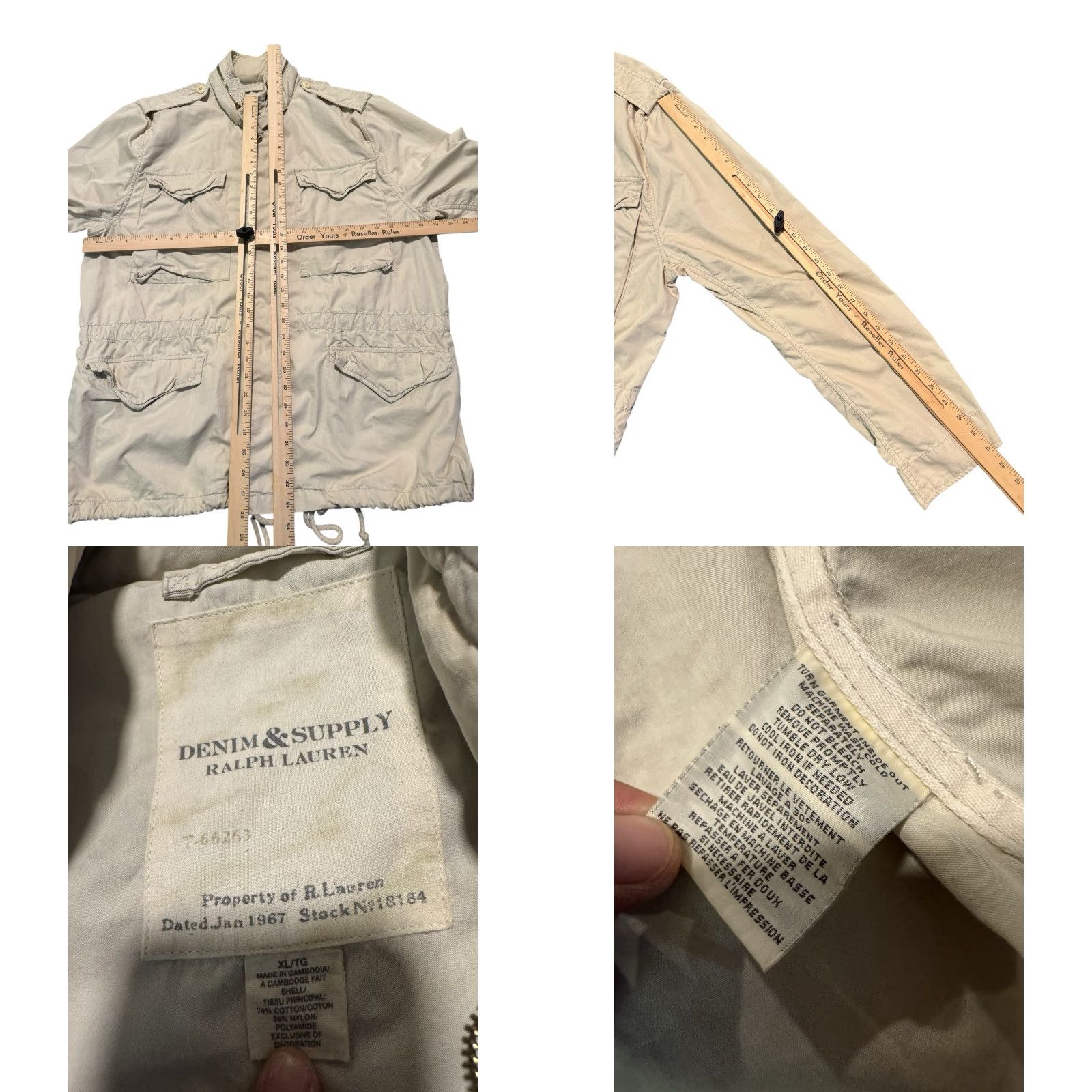 Ralph Lauren VINTAGE Ralph Lauren Denim & Supply M-65 Field Jacket XL White Logo Back Military Coat Men Size US XL / EU 56 / 4 - 10 Thumbnail