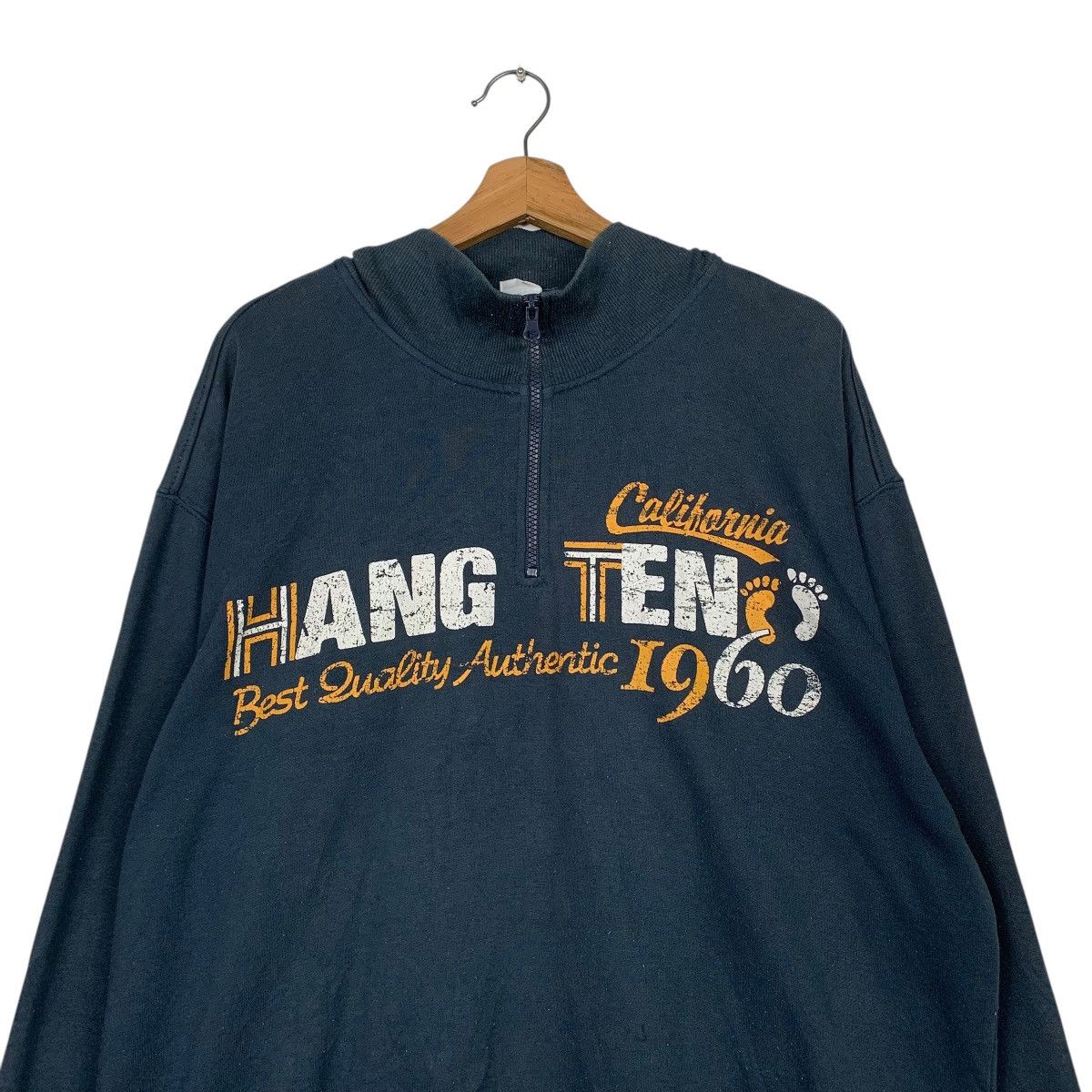 Hang Ten Hang Ten Quarter Zipper Big Logo Sweater Size US L / EU 52-54 / 3 - 2 Thumbnail