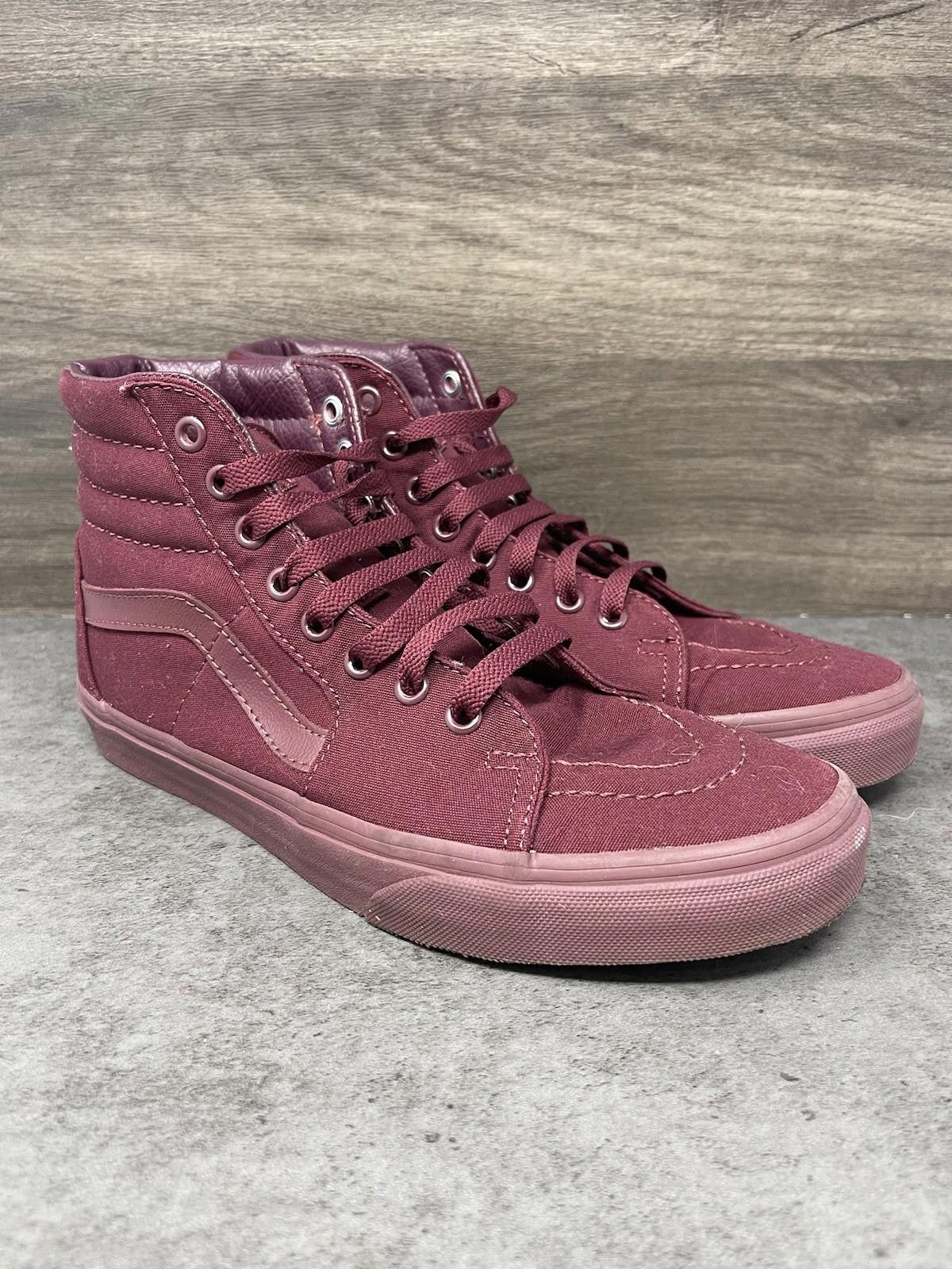 Vans Vans Sk8 Hi Shoes Mens Size 7.5 Burgundy Maroon Red Sneakers Size US 7.5 / EU 40-41 - 4 Thumbnail