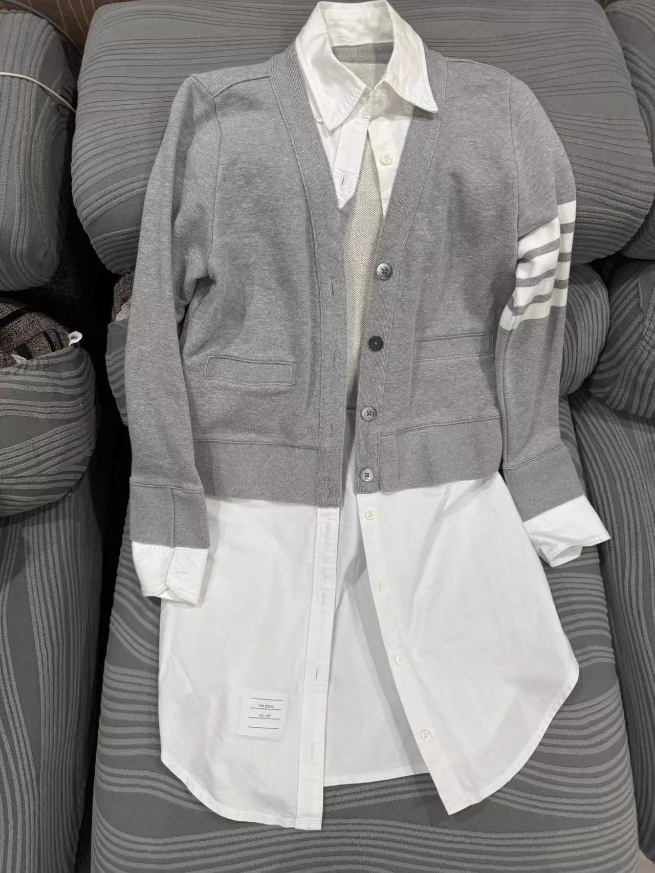 Thom Browne Thom Browne Color-Blocked Cardigan Dress 42 99 New Size M / US 6-8 / IT 42-44 - 1 Thumbnail