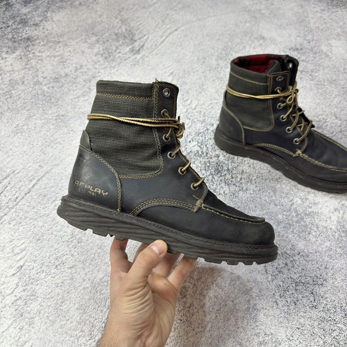 Replay × Vintage Replay Moc Toe Mens Boots Size US 8 / EU 41 - 5 Thumbnail