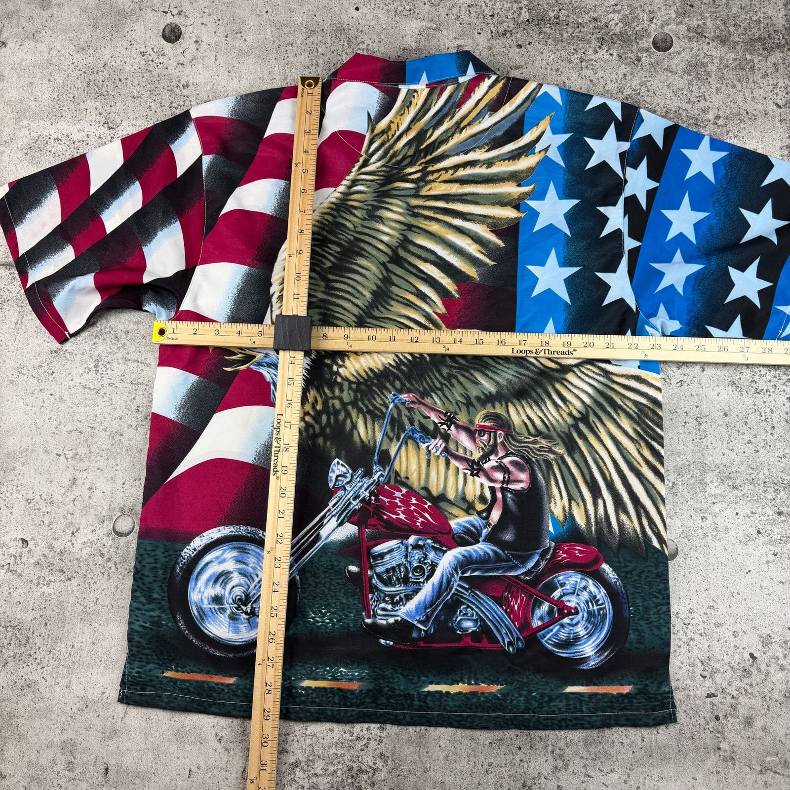 Steve And Barrys All Over Print Biker Button Up Shirt Large Club Shirt Size US L / EU 52-54 / 3 - 6 Thumbnail