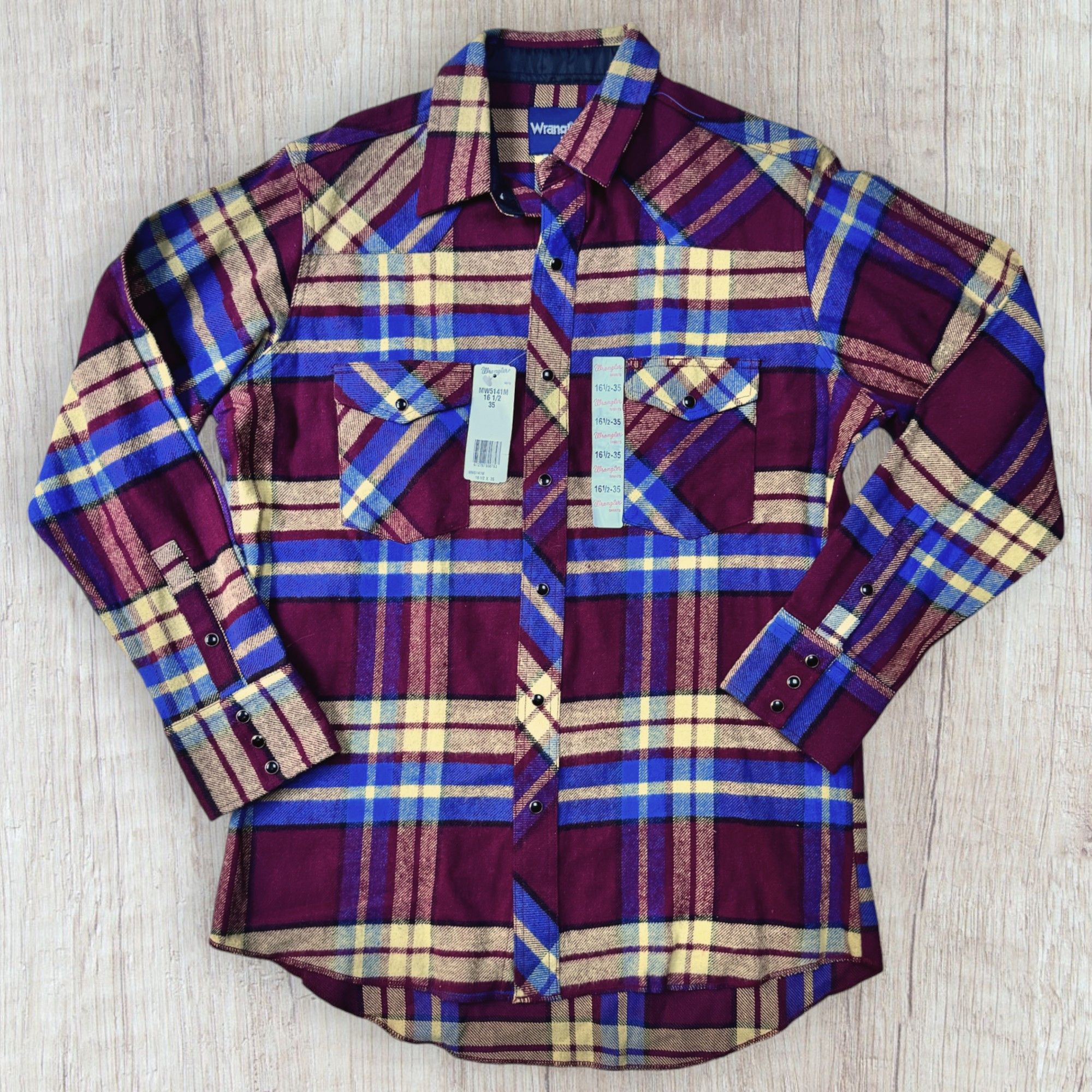 NWT Deadstock Vintage 80s WRANGLER Flannel Shirt MW5141M