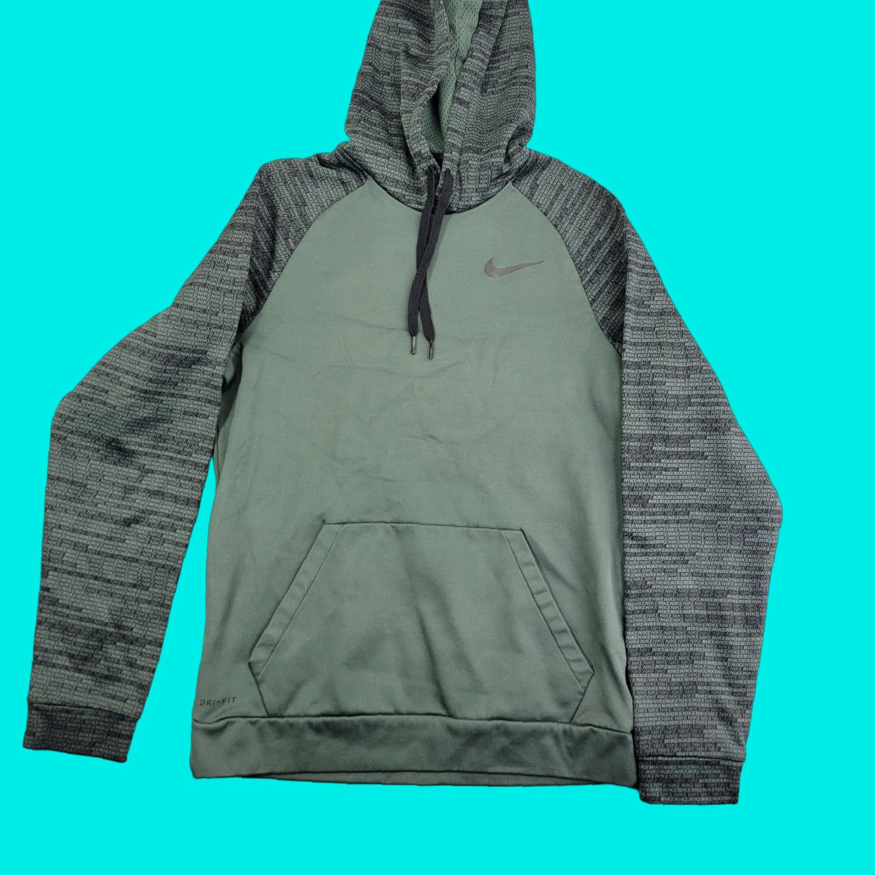 Nike Nike Thermal Dri-Fit Hoodie Sweatshirt Medium #860483 Spell Out on Sleeves Teen Nike Sportswear Pullover Fleece Gray Polyester Long Sleeve Regular Size US M / EU 48-50 / 2 - 1 Thumbnail