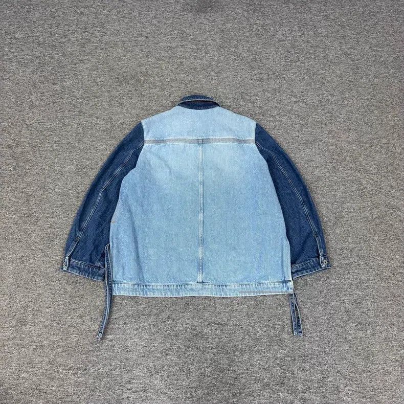 Loewe Loewe Logo Embossed Patchwork Denim Jacket with Front and Size XXS / US 00 / IT 34 - 6 Thumbnail