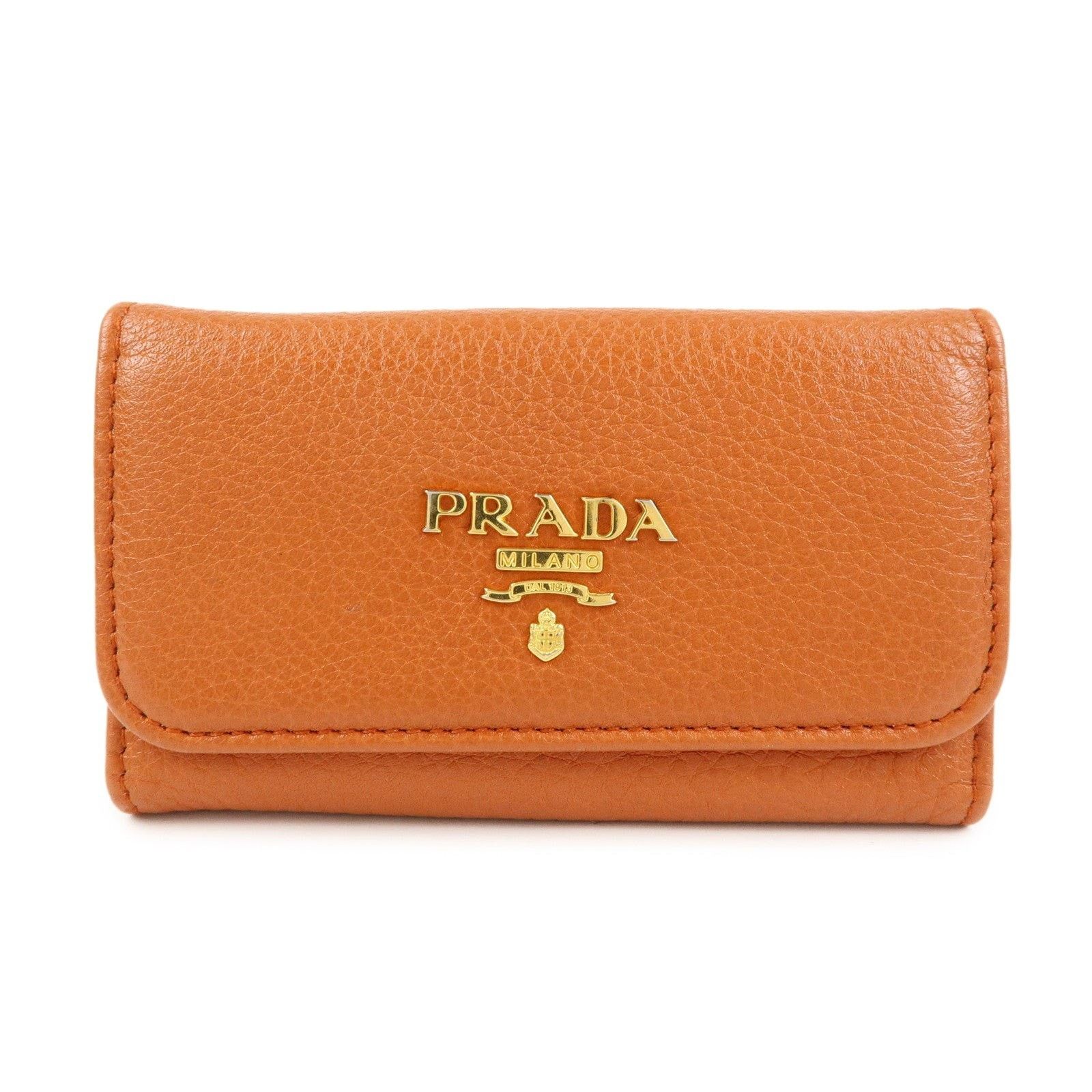 Prada Prada Vitello Grain Key Holder Orange Size ONE SIZE - 1 Thumbnail