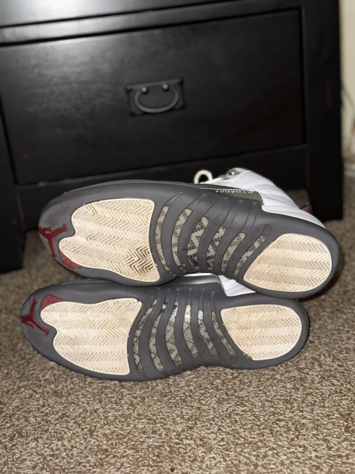 Jordan Brand Jordan 12 Retro White Dark Grey Size US 13 / EU 46 - 6 Thumbnail