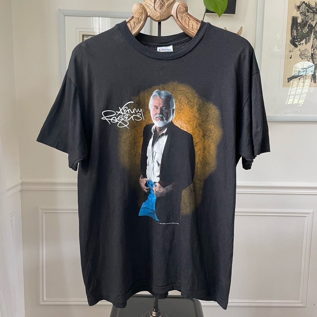 Vintage Vintage 80s 1989 Kenny Rogers Tshirt Hanes Single Stitch XL Size US XL / EU 56 / 4 - 2 Thumbnail