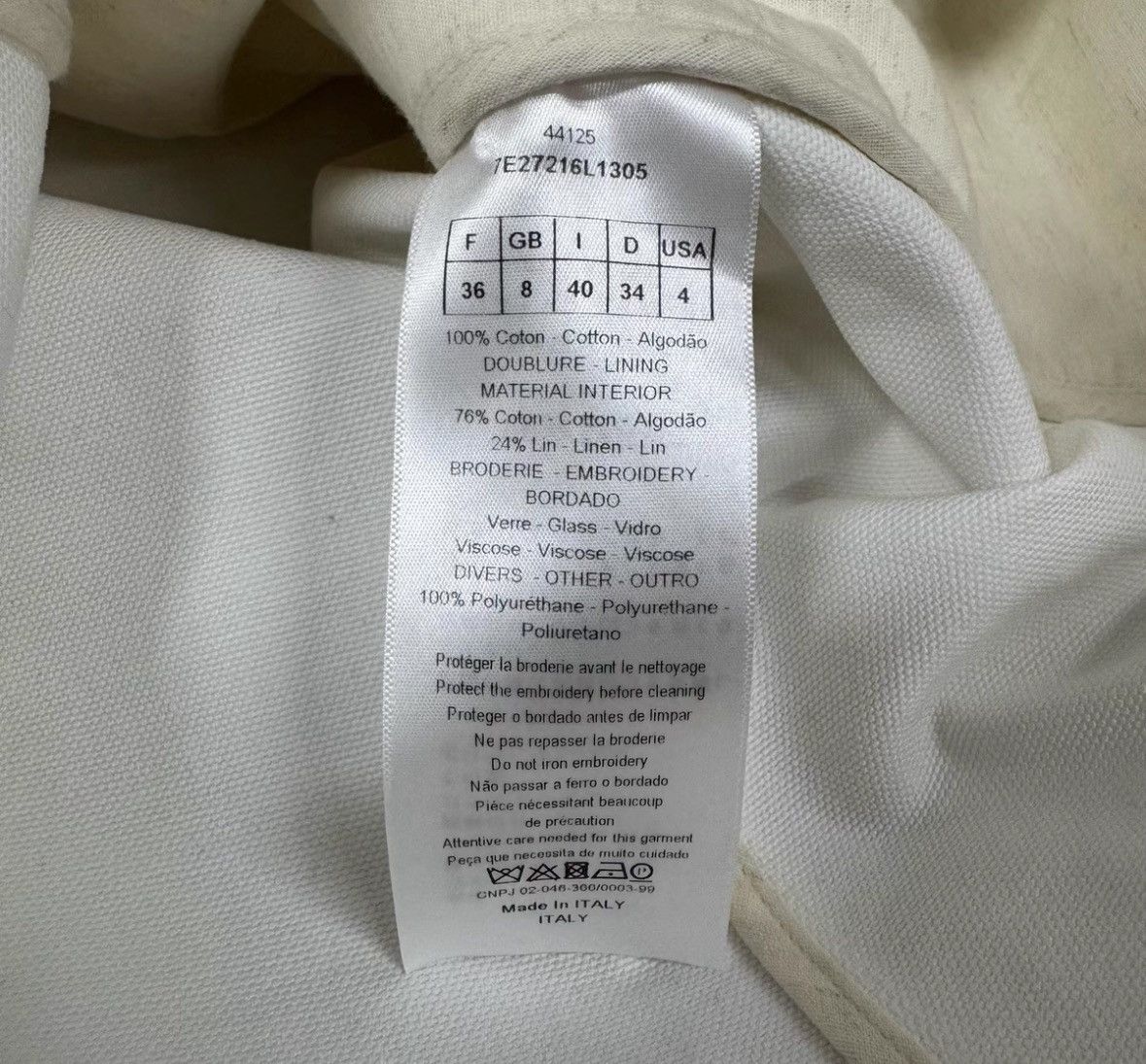 Dior Dior White little bee embroidered diamond coat Size XS / US 0-2 / IT 36-38 - 7 Thumbnail