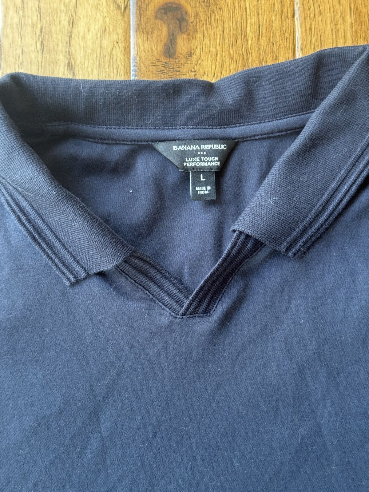 Banana Republic Banana Republic Luxe Johnny Collar Polo in Navy L Size US L / EU 52-54 / 3 - 3 Thumbnail