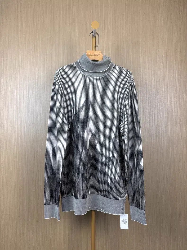 Hermes Hermes Black and White Check High Neck Knit Sweater Size US L / EU 52-54 / 3 - 1 Thumbnail