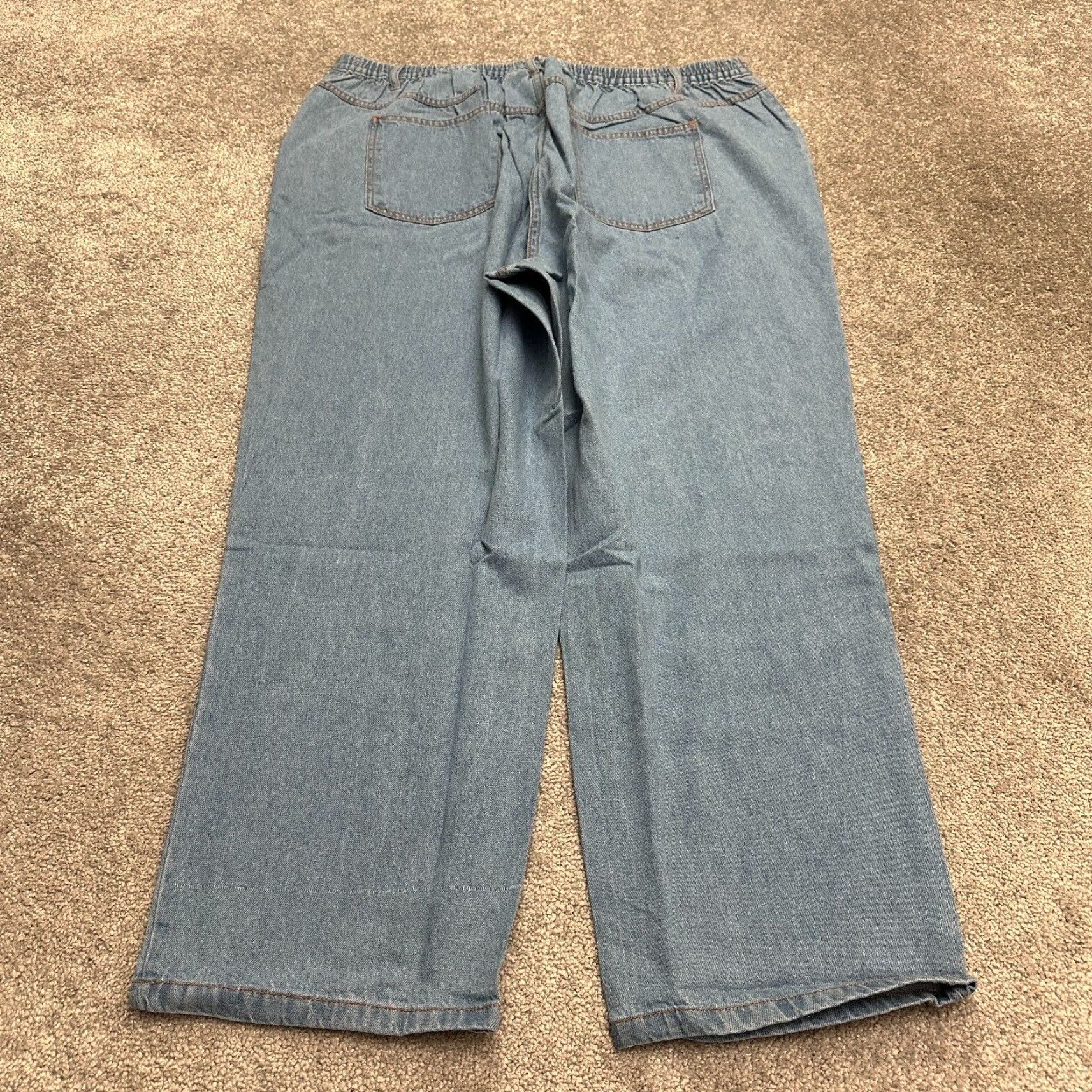 Vintage Woman Within Jeans 24WP 42x28 Blue Elastic Waist Casual Classic Denim Womens Size 42" / US 20 - 2 Thumbnail