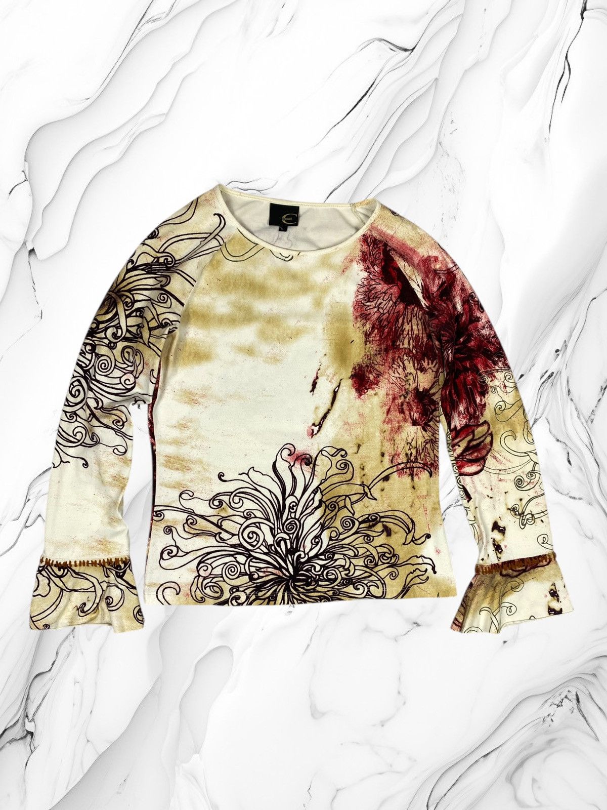 Just Cavalli × Roberto Cavalli Vintage Just Cavalli Italy Designer Blouse Long Sleeve Shirt Size L / US 10 / IT 46 - 1 Thumbnail