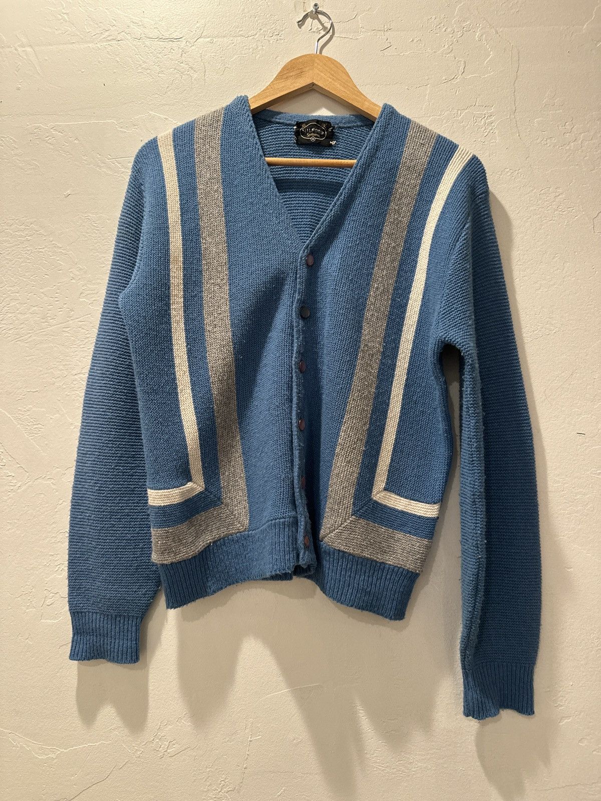 Vintage Blue Vintage Cardigan Size US M / EU 48-50 / 2 - 1 Thumbnail