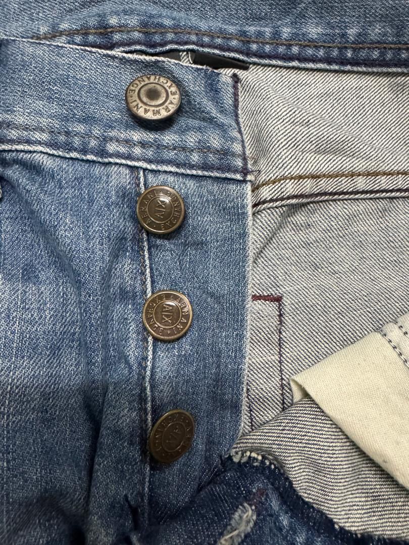 If Six Was Nine VINTAGE ARMANI EXCHANGE DESTROY SPLASHING FADED DENIM GRUNGE Size US 31 - 18 Thumbnail