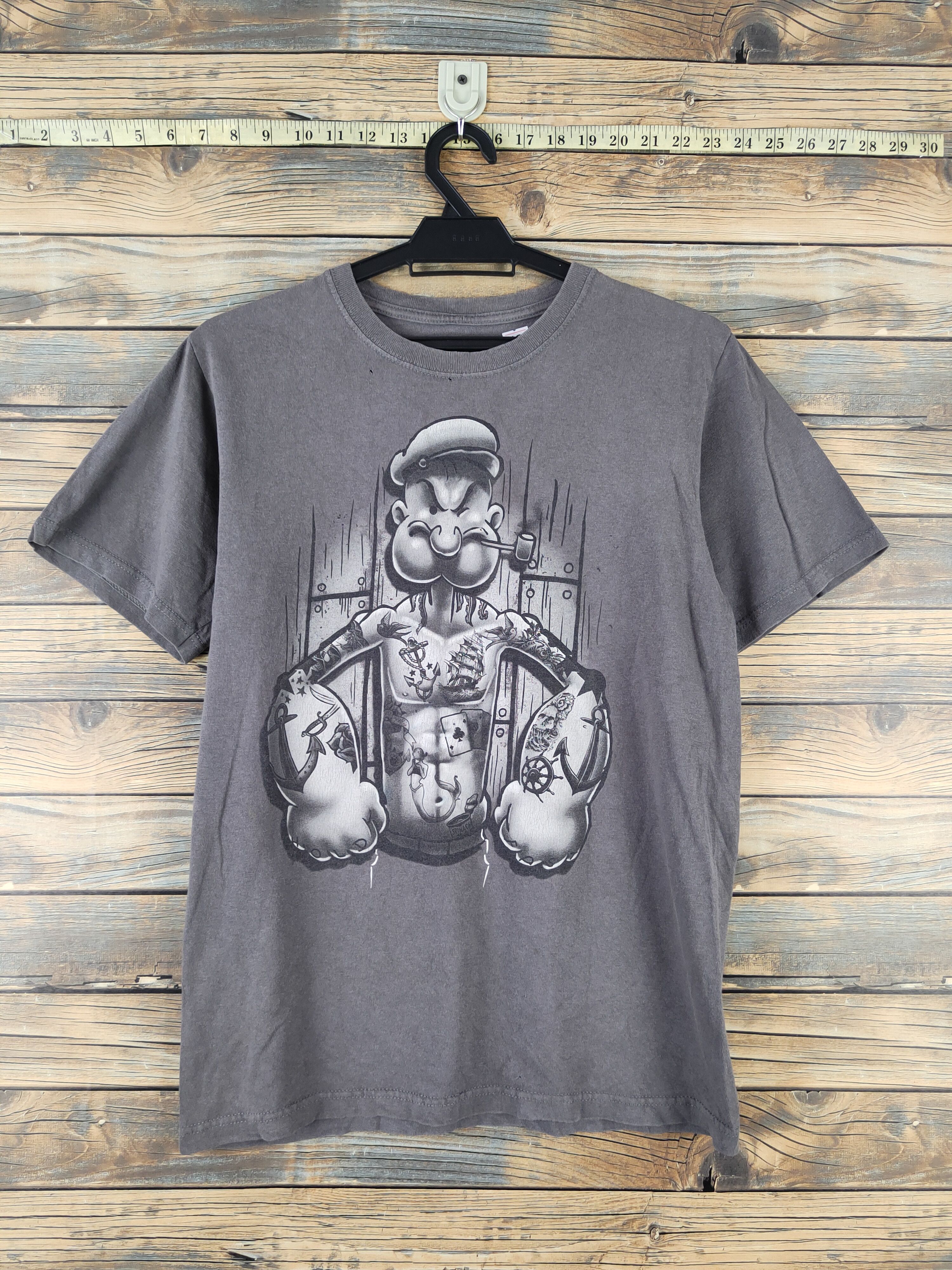 DL Japanese Brand Gray Popeye Short Sleeve T-shirt #1037
