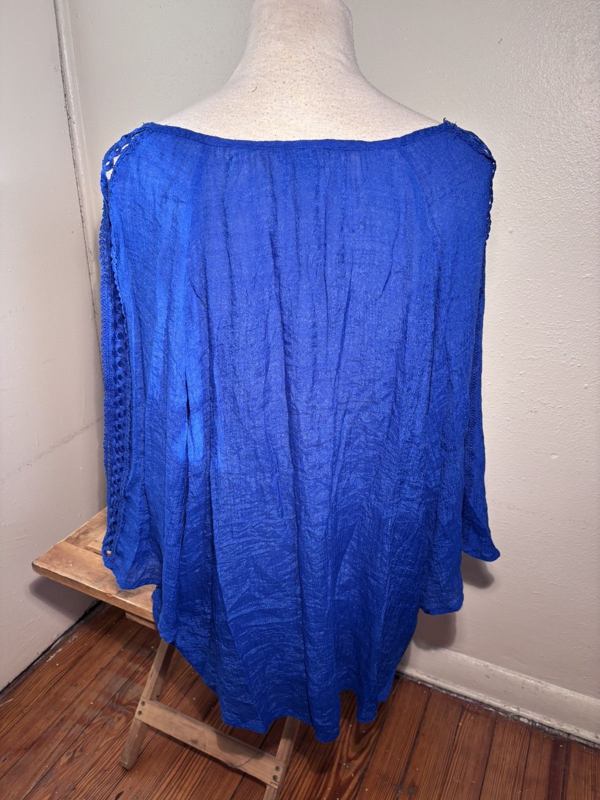 Other Zac & Rachel Lace Trim Peasant Blouse Size XXL / US 16-18 / IT 52-54 - 3 Thumbnail