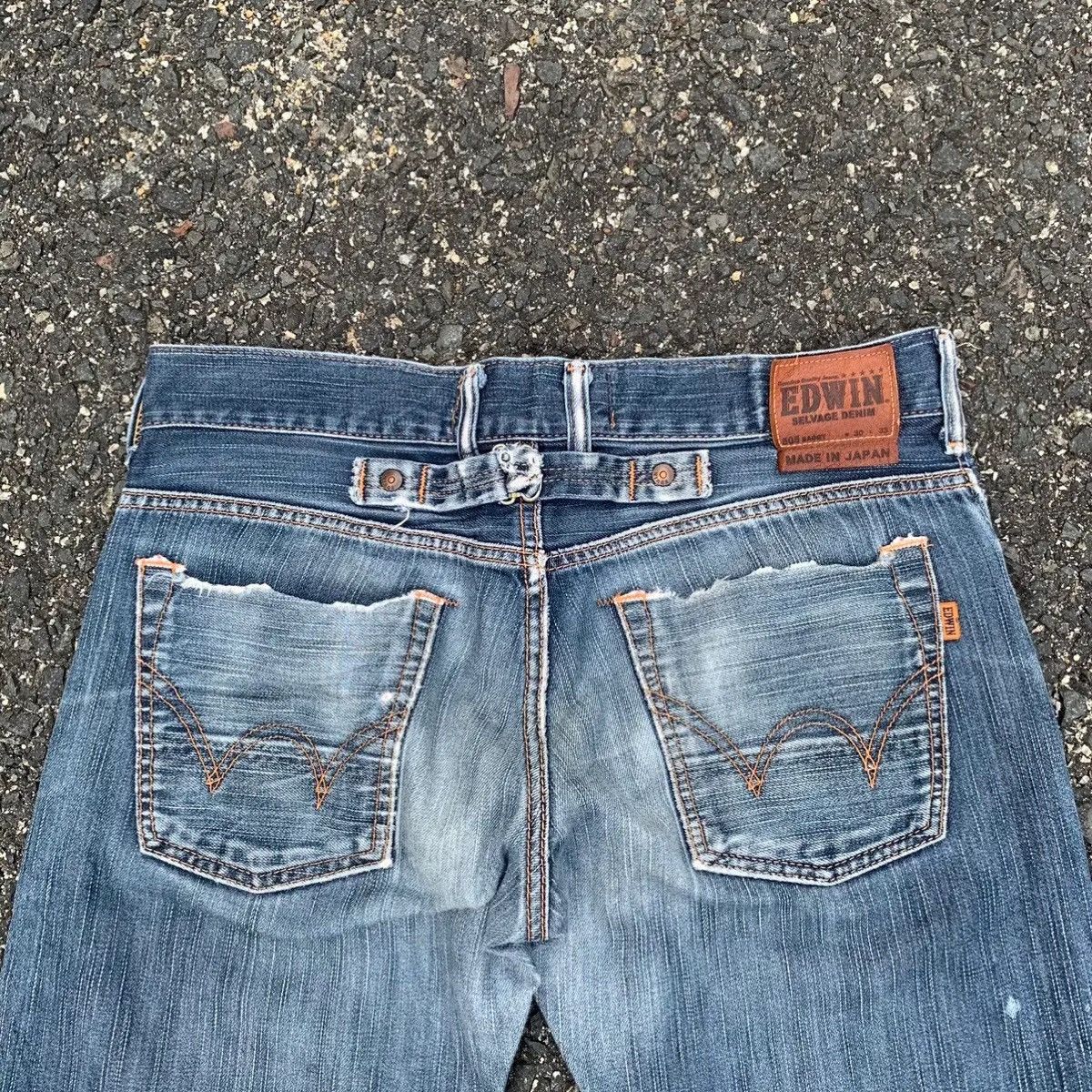 Self Edge 💥 REDLINE 💥 Japanese Jeans Cinch Back Selvedge Faded Pants Size US 32 / EU 48 - 10 Thumbnail